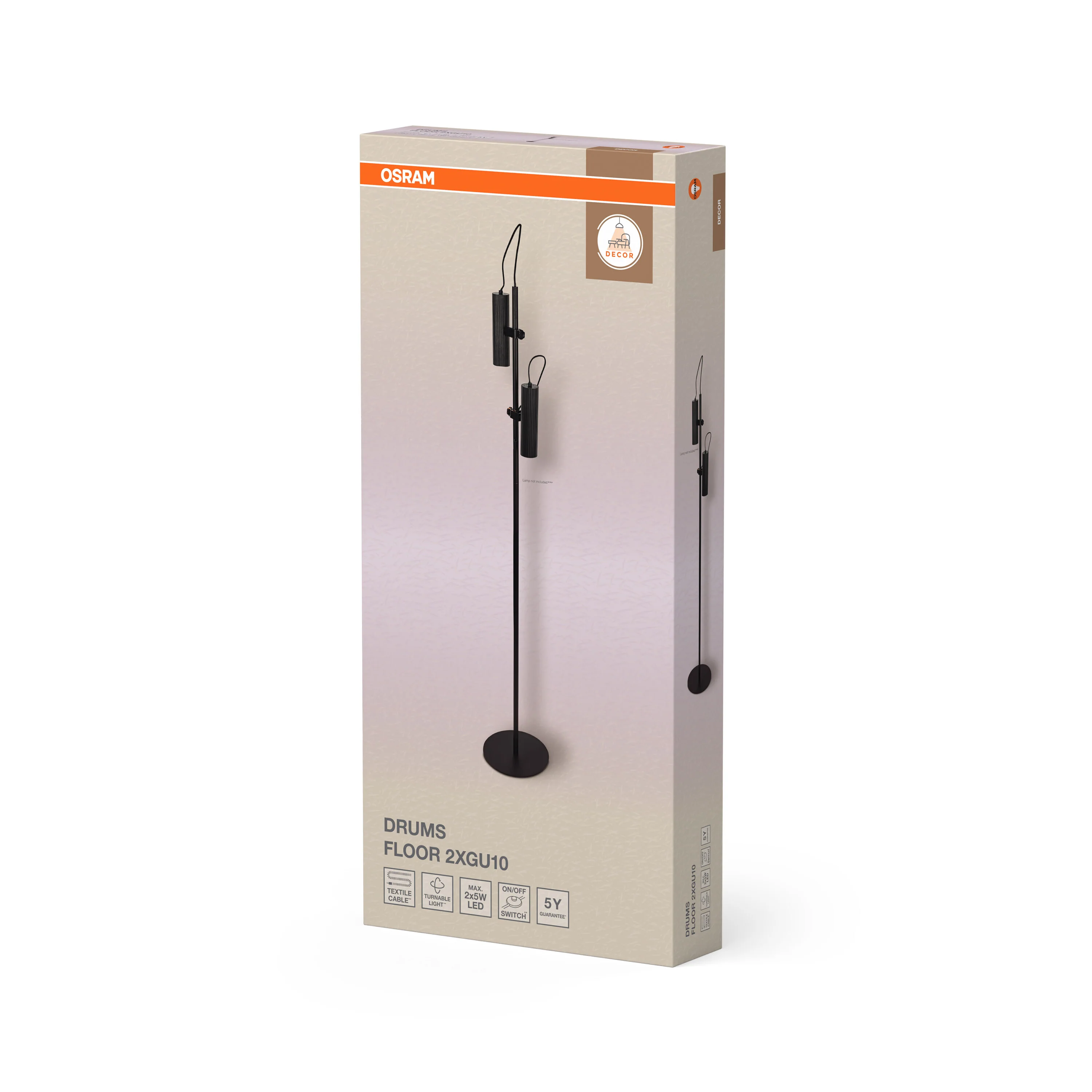 OSRAM Decor Drums Lampa  stojąca 2xGU10 czarna - Image 6