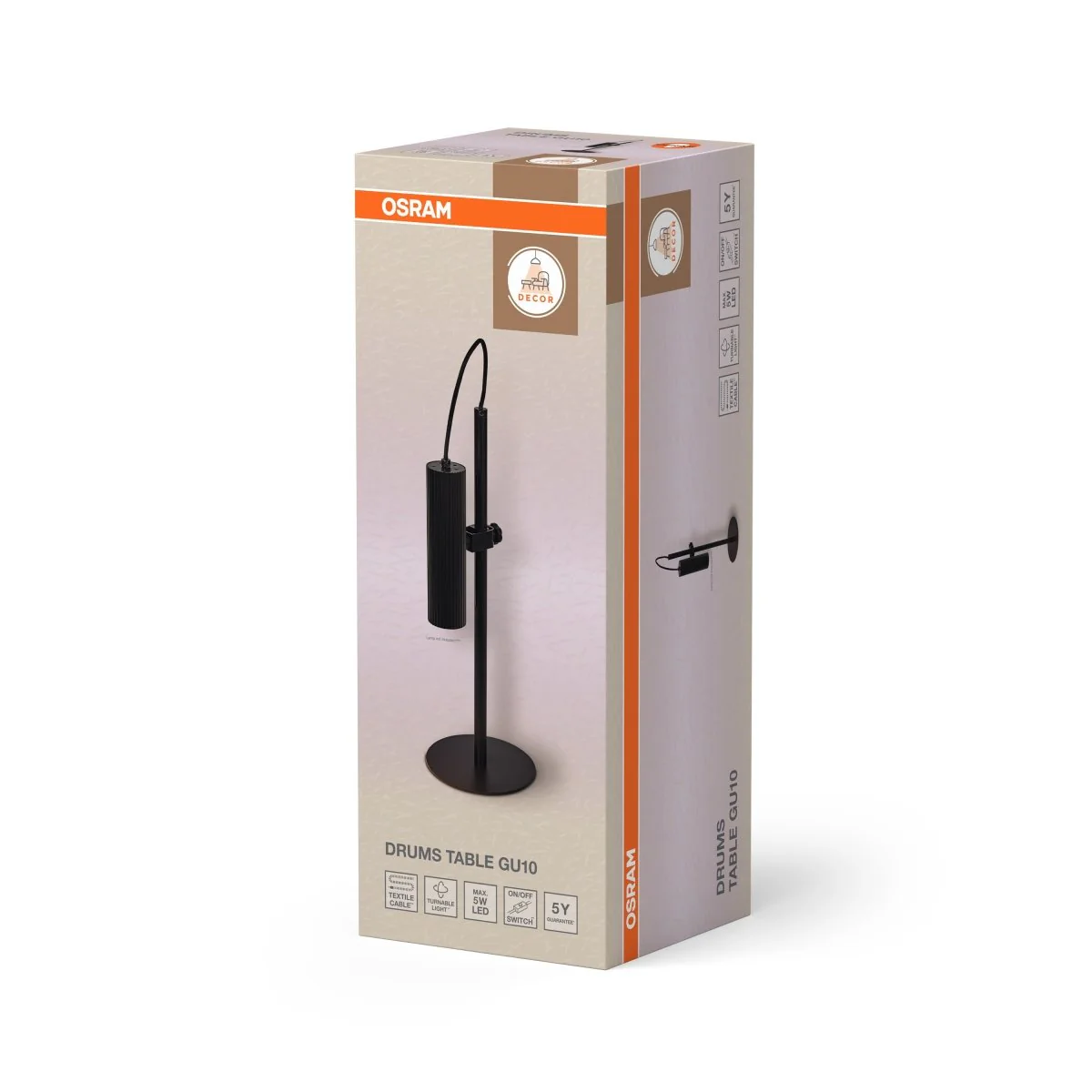 OSRAM Decor Drums Lampa  stołowa GU10 czarna - Image 2