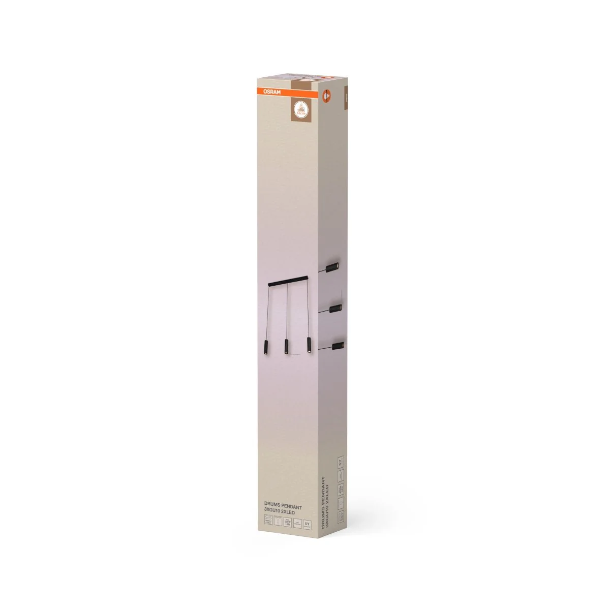 OSRAM Decor Drums Wisząca 3xGU10 2xLED czarny mat - Image 2