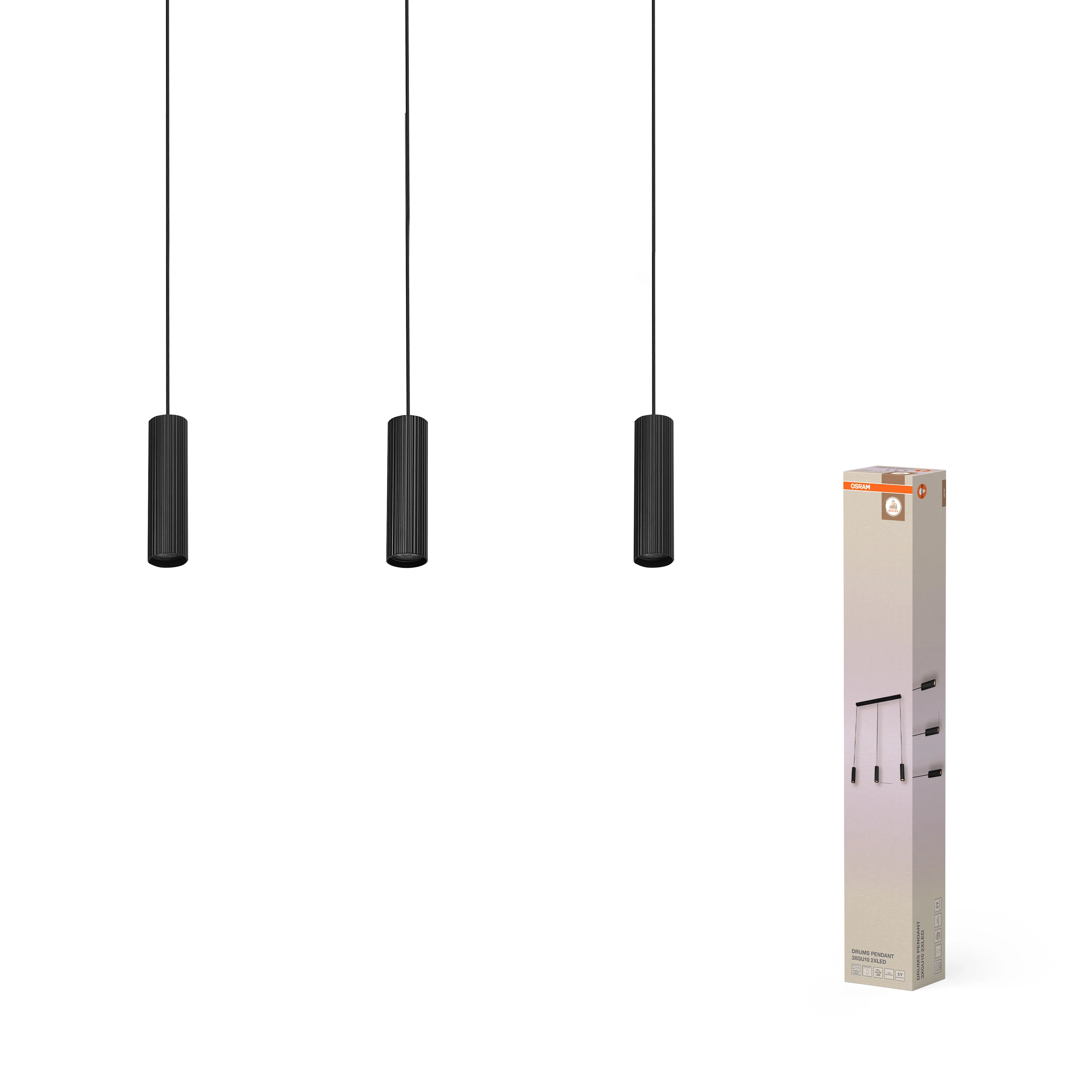 OSRAM Decor Drums Wisząca 3xGU10 2xLED czarny mat - Image 5