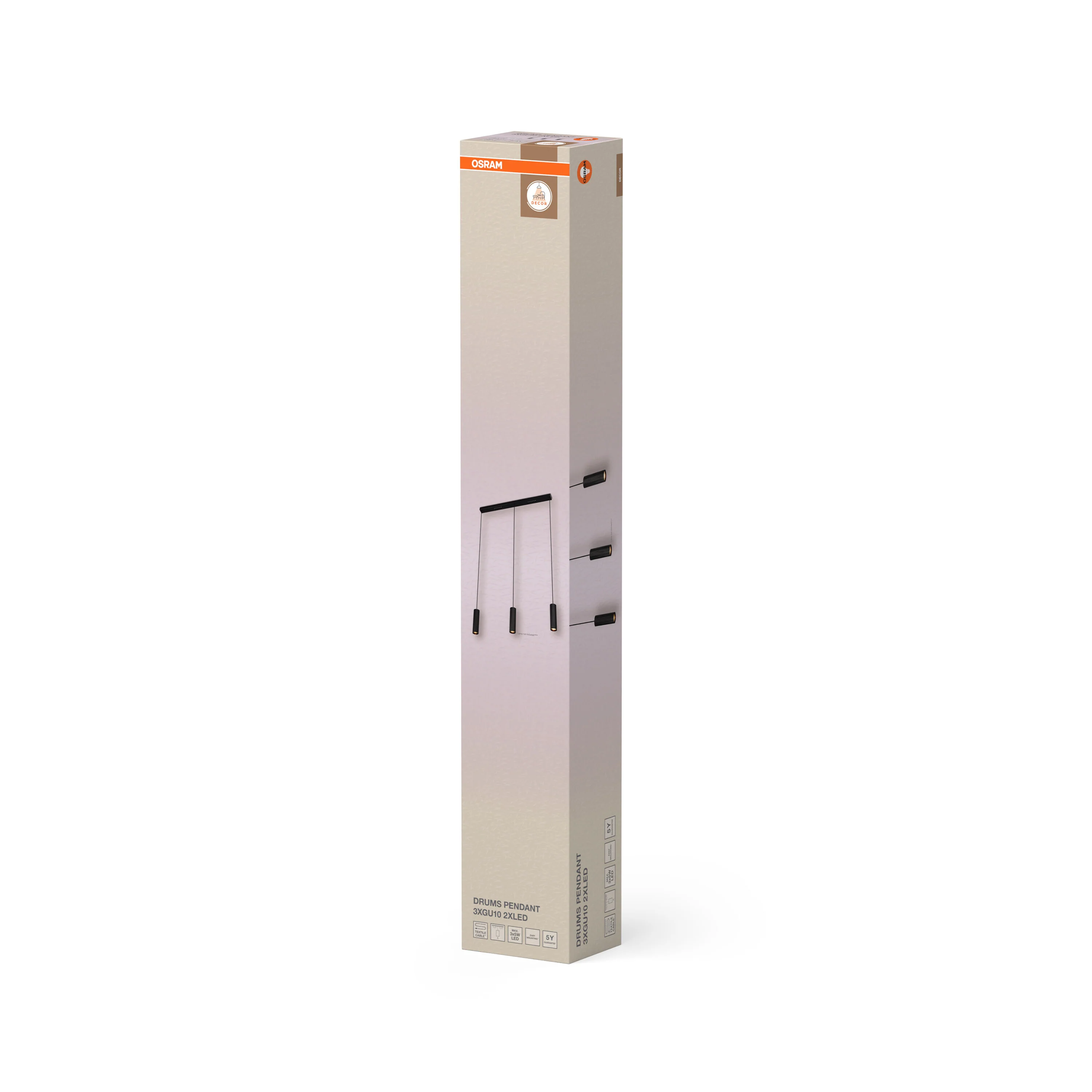 OSRAM Decor Drums Wisząca 3xGU10 2xLED czarny mat - Image 6