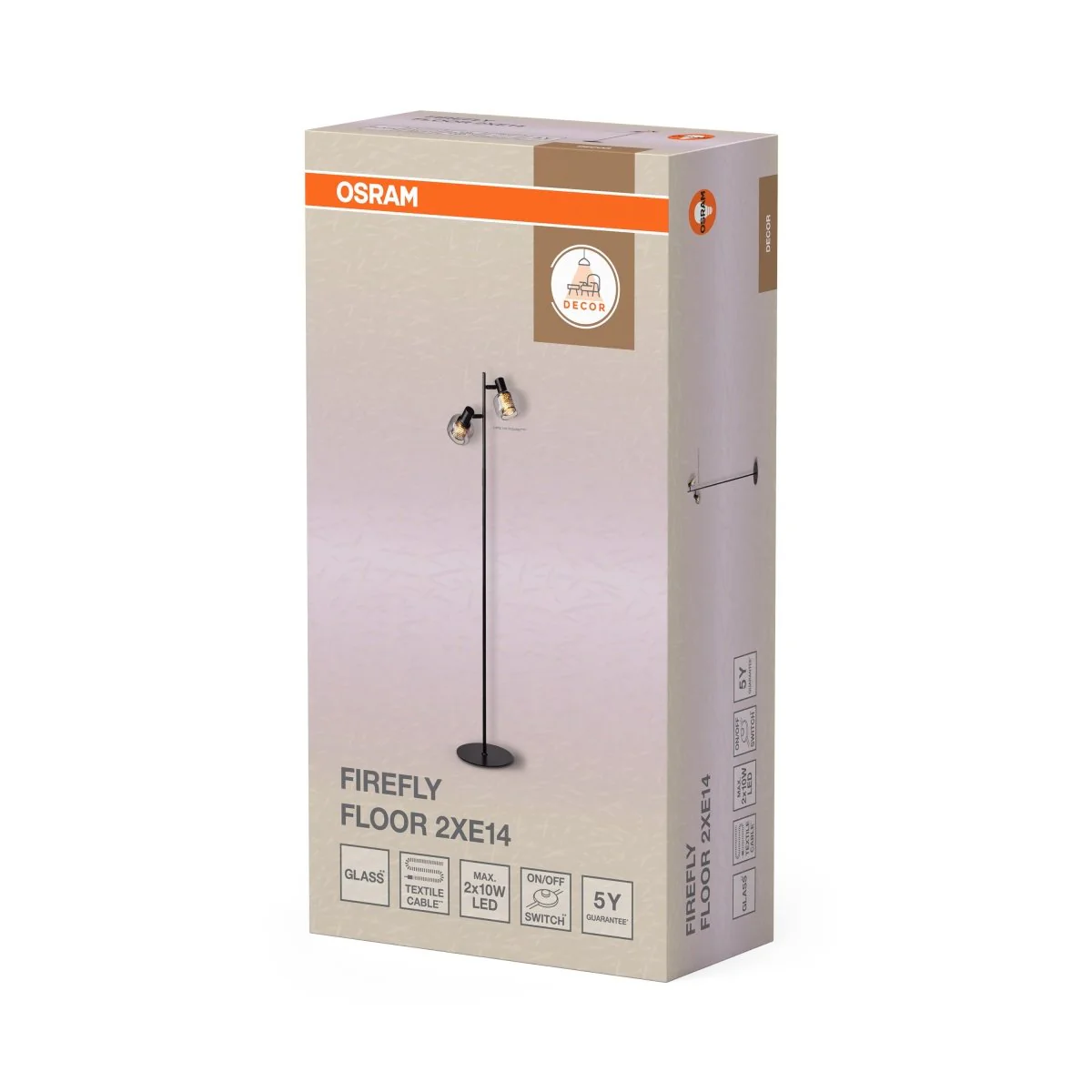 OSRAM Decor Firefly Lampa stojąca 2xE14 czarna - Image 2