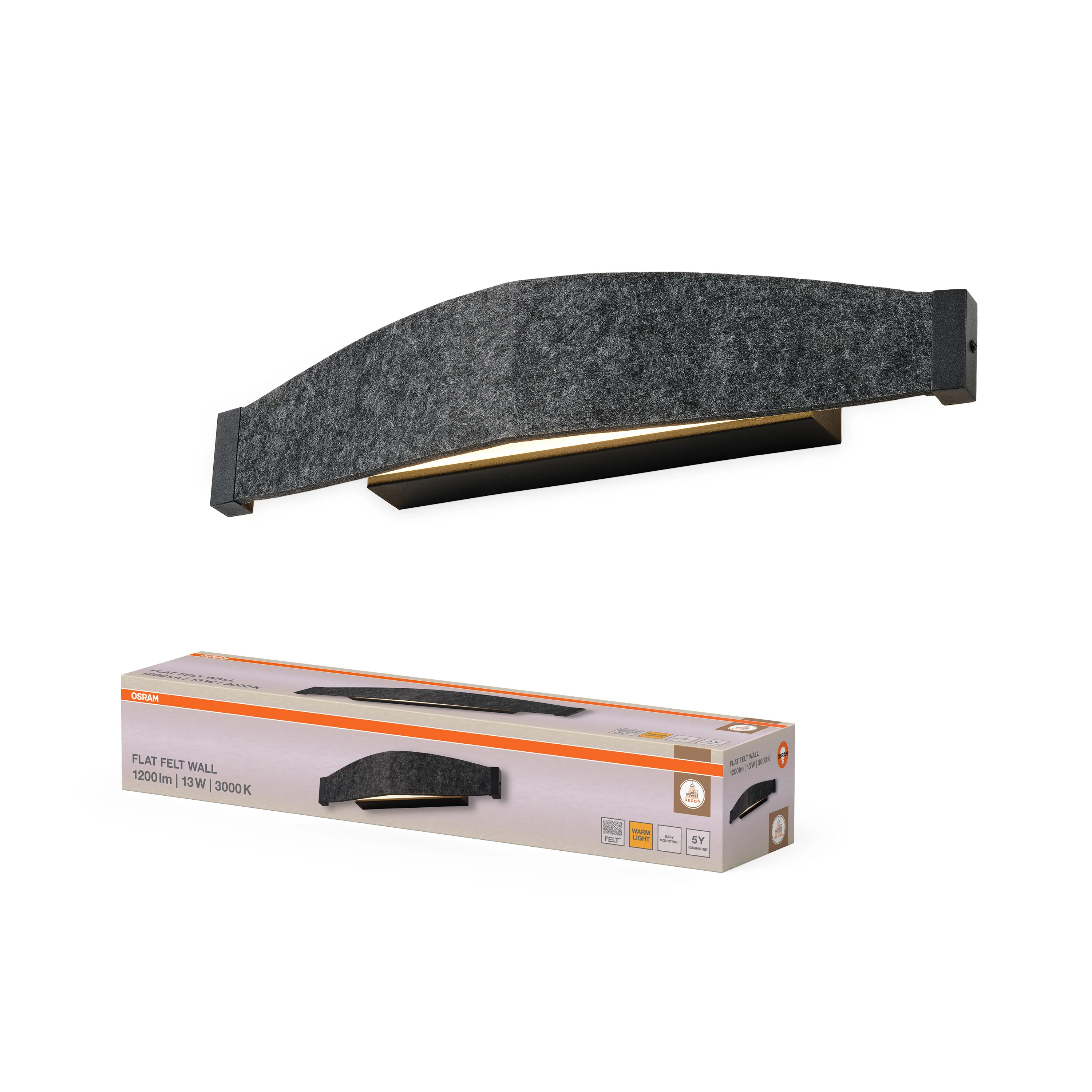 OSRAM Decor Flat Felt Kinkiet 13W 830 ciemnoszary - Image 5