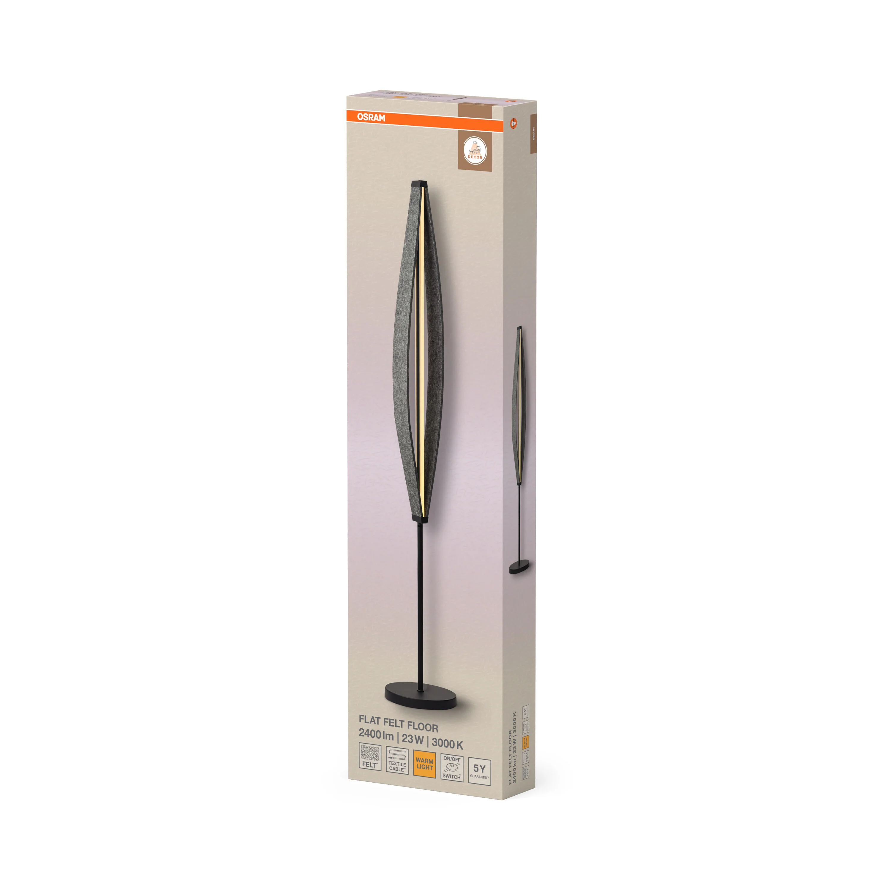 OSRAM Decor Flat Felt Lampa stojąca 23W 830 ciemnoszara - Image 6