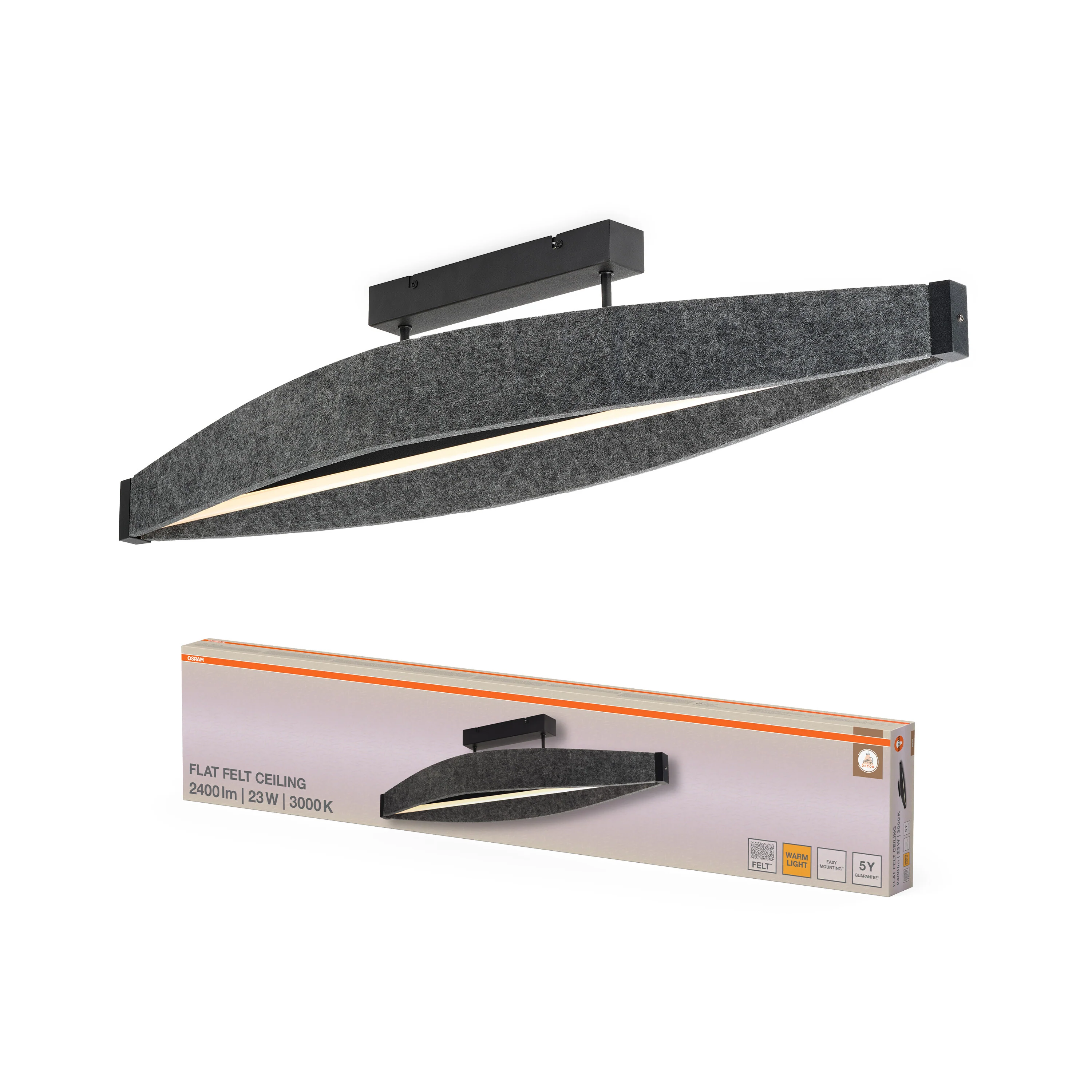 OSRAM Decor Flat Felt Plafon 23W 830 ciemnoszary - Image 5
