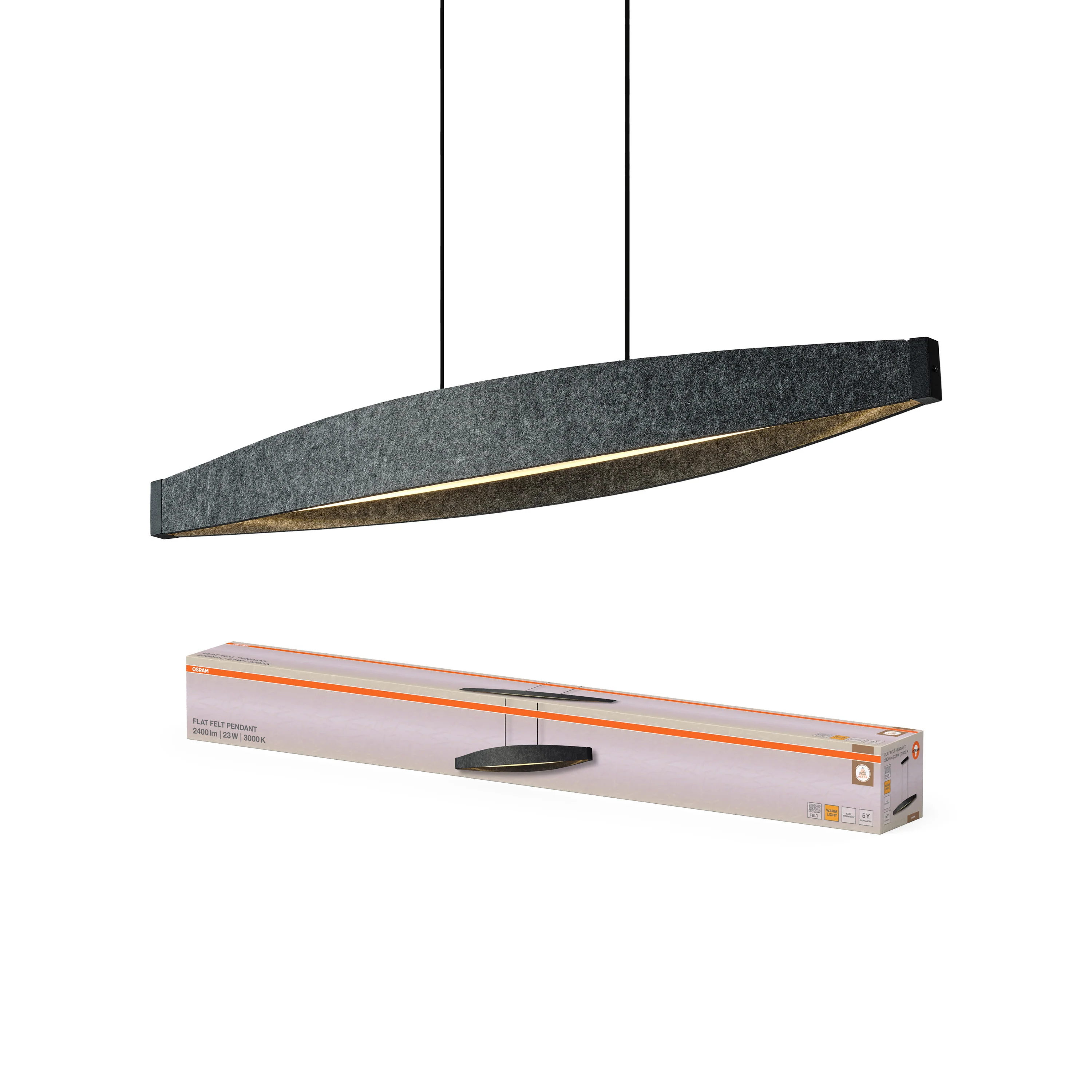 OSRAM Decor Flat Felt Wisząca 23W 830 ciemnoszary - Image 5