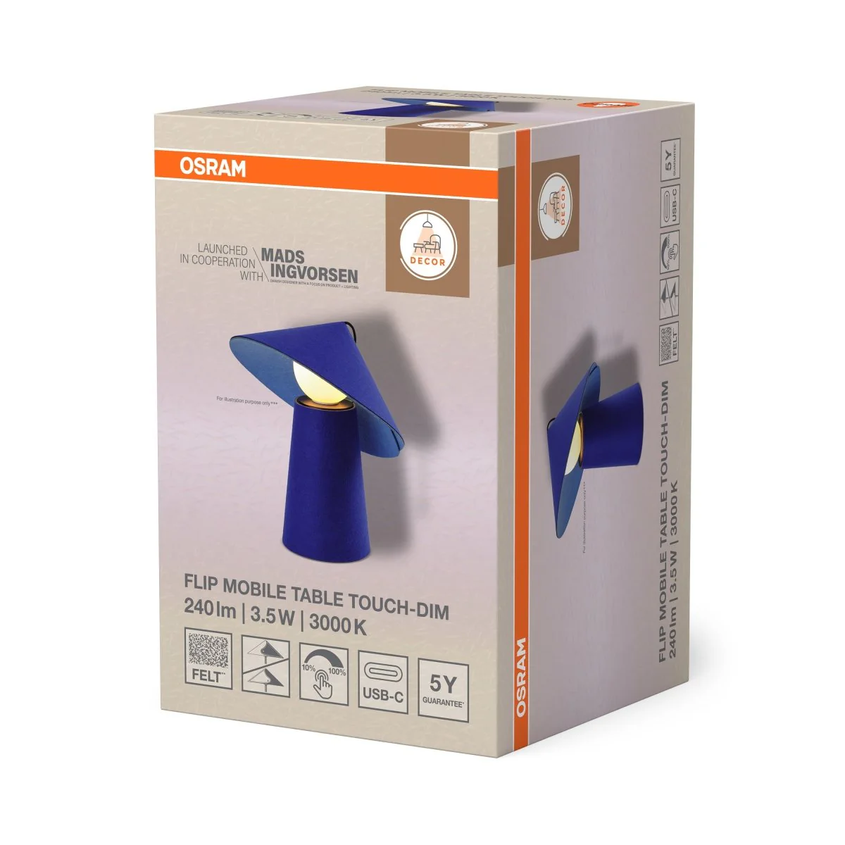 OSRAM Decor Flip Mobile Lampa stołowa 3.5W Touch niebieska - Image 2