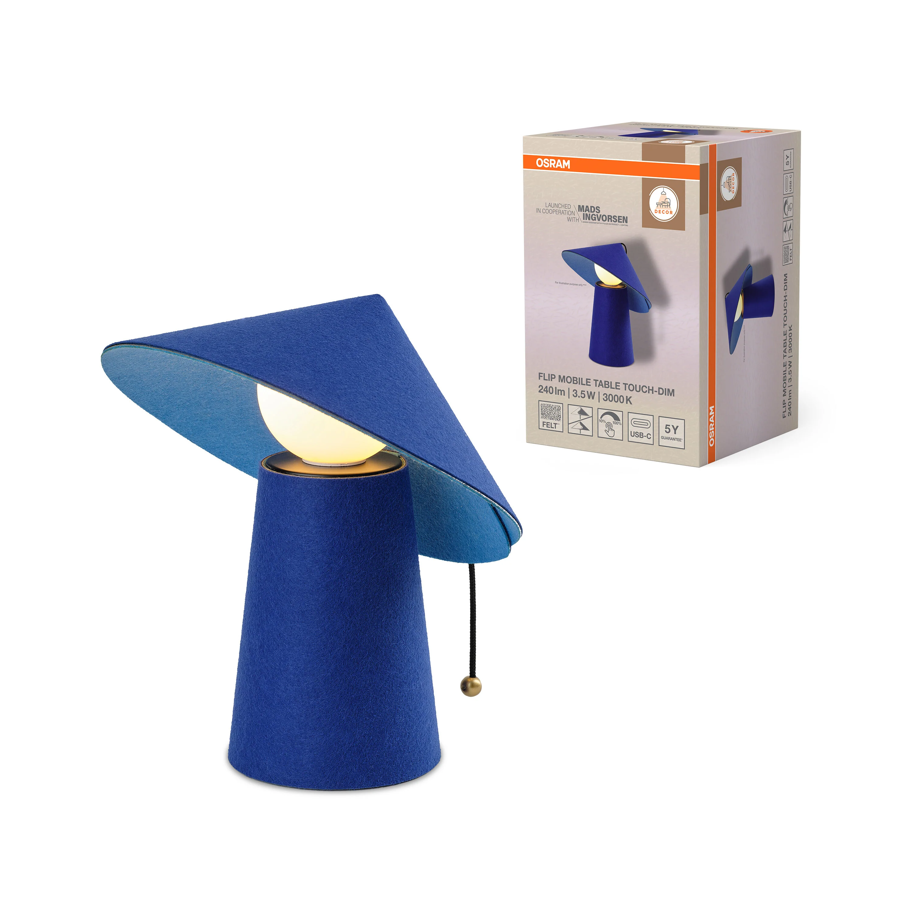 OSRAM Decor Flip Mobile Lampa stołowa 3.5W Touch niebieska - Image 5