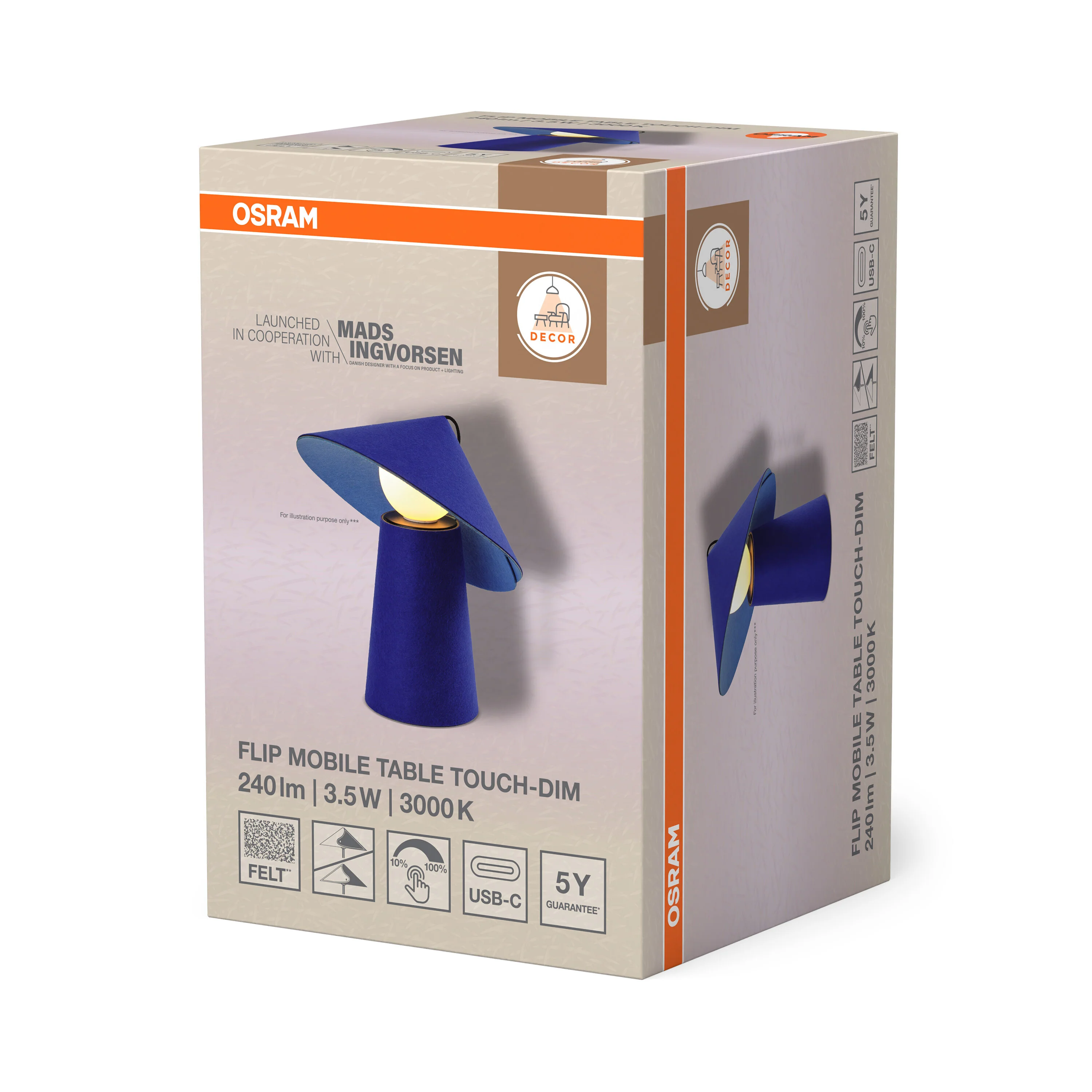 OSRAM Decor Flip Mobile Lampa stołowa 3.5W Touch niebieska - Image 6