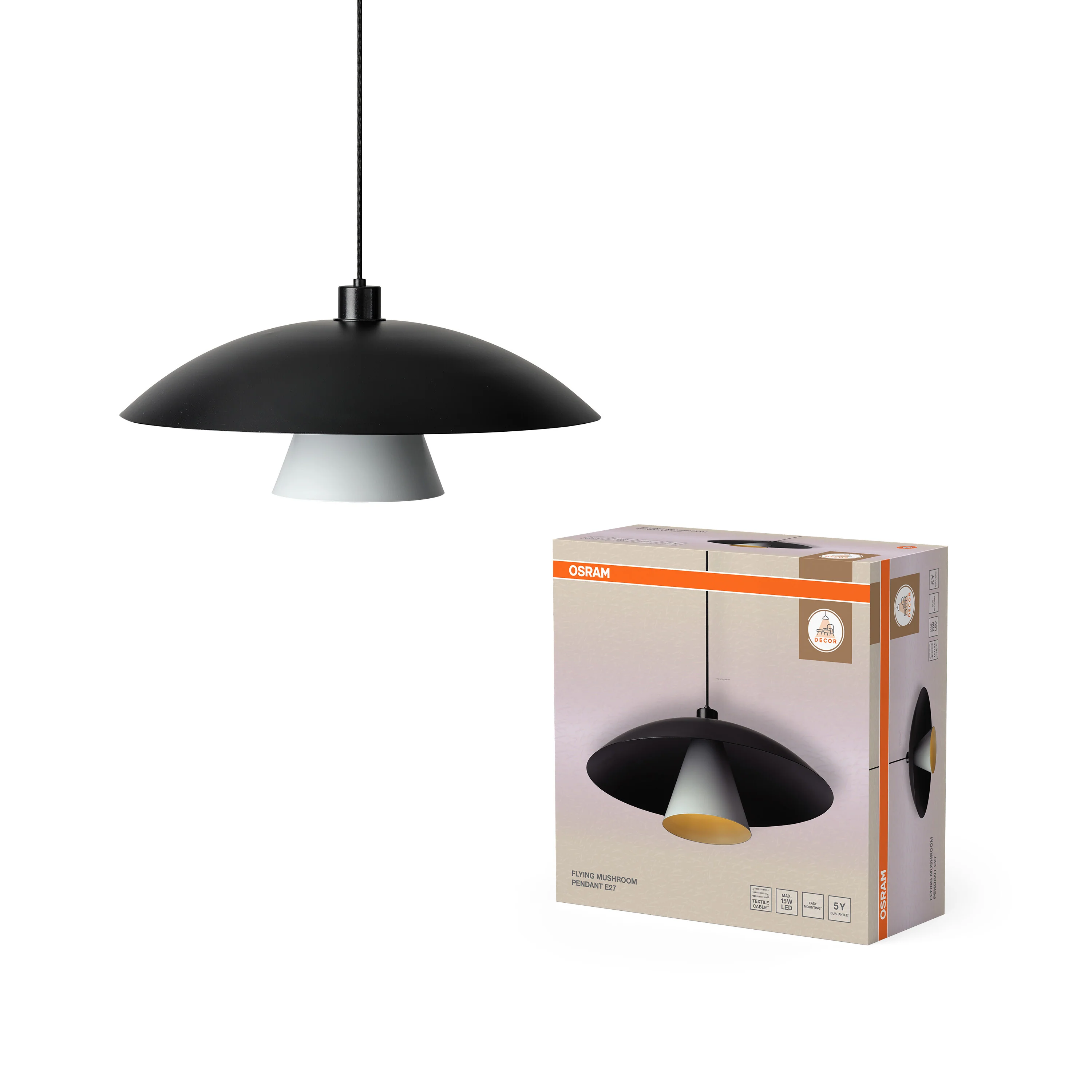 OSRAM Decor Flying Mushroom Wisząca E27 czarny - Image 6