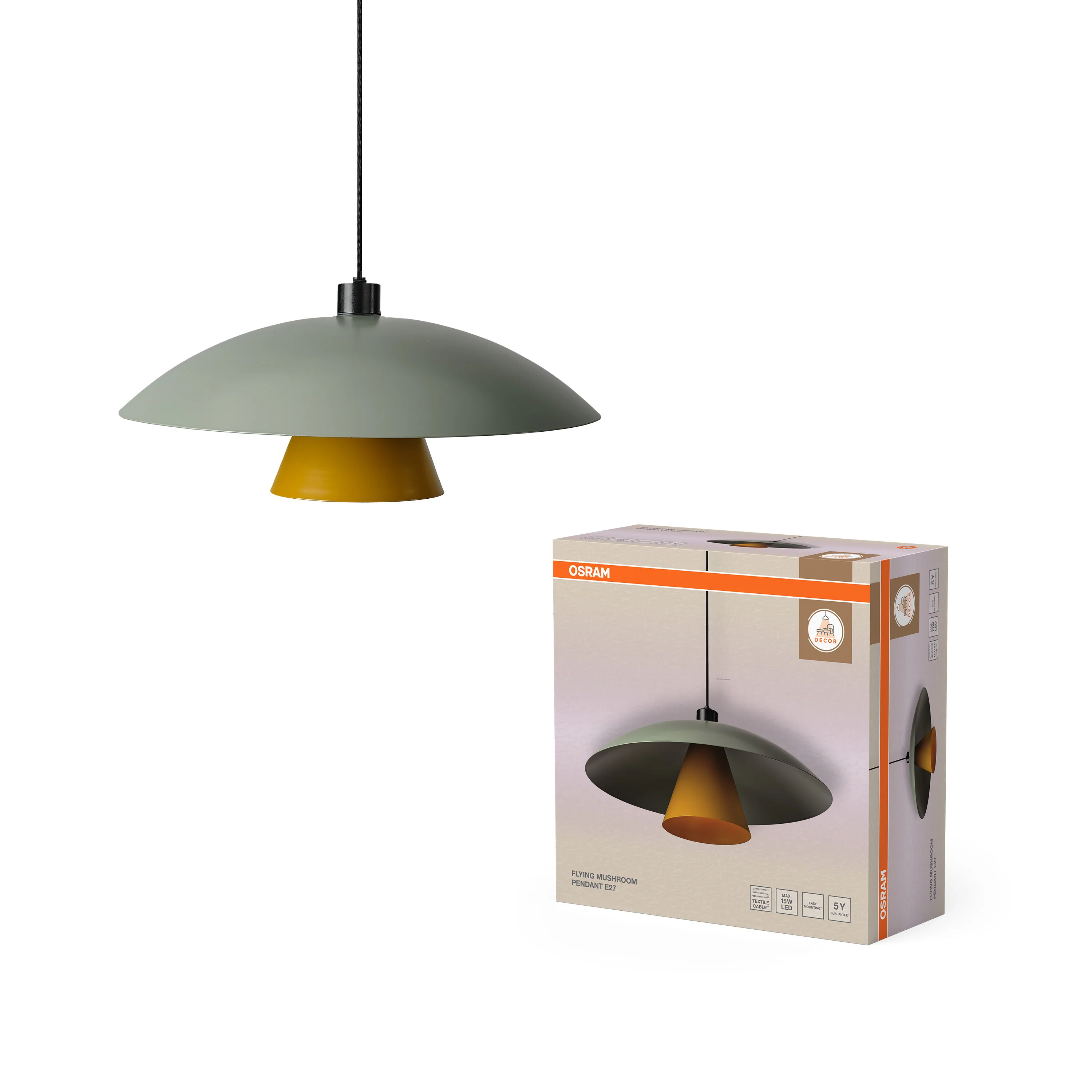 OSRAM Decor Flying Mushroom Wisząca E27 zielony - Image 5