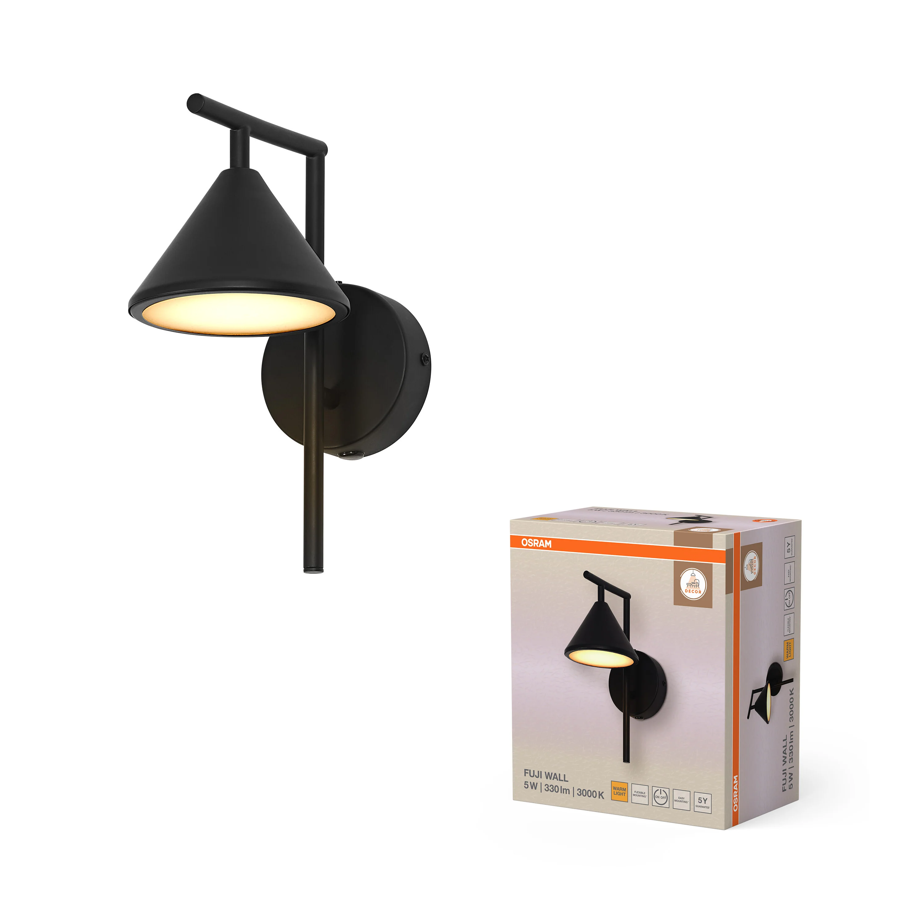 OSRAM Decor Fuji Kinkiet 5W 930 czarny satynowy - Image 5