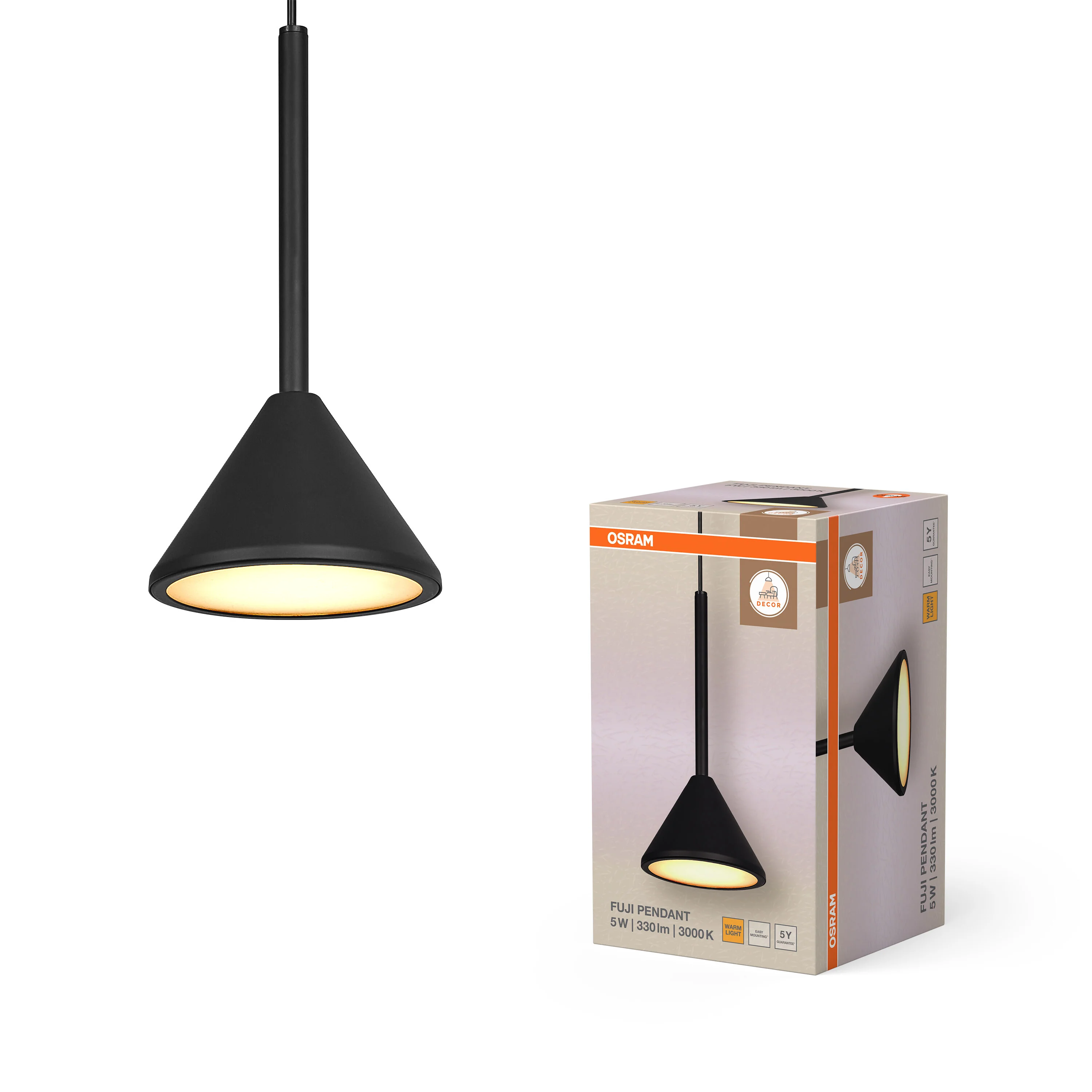 OSRAM Decor Fuji Wisząca 1XE27 5 W 930 czarny - Image 5