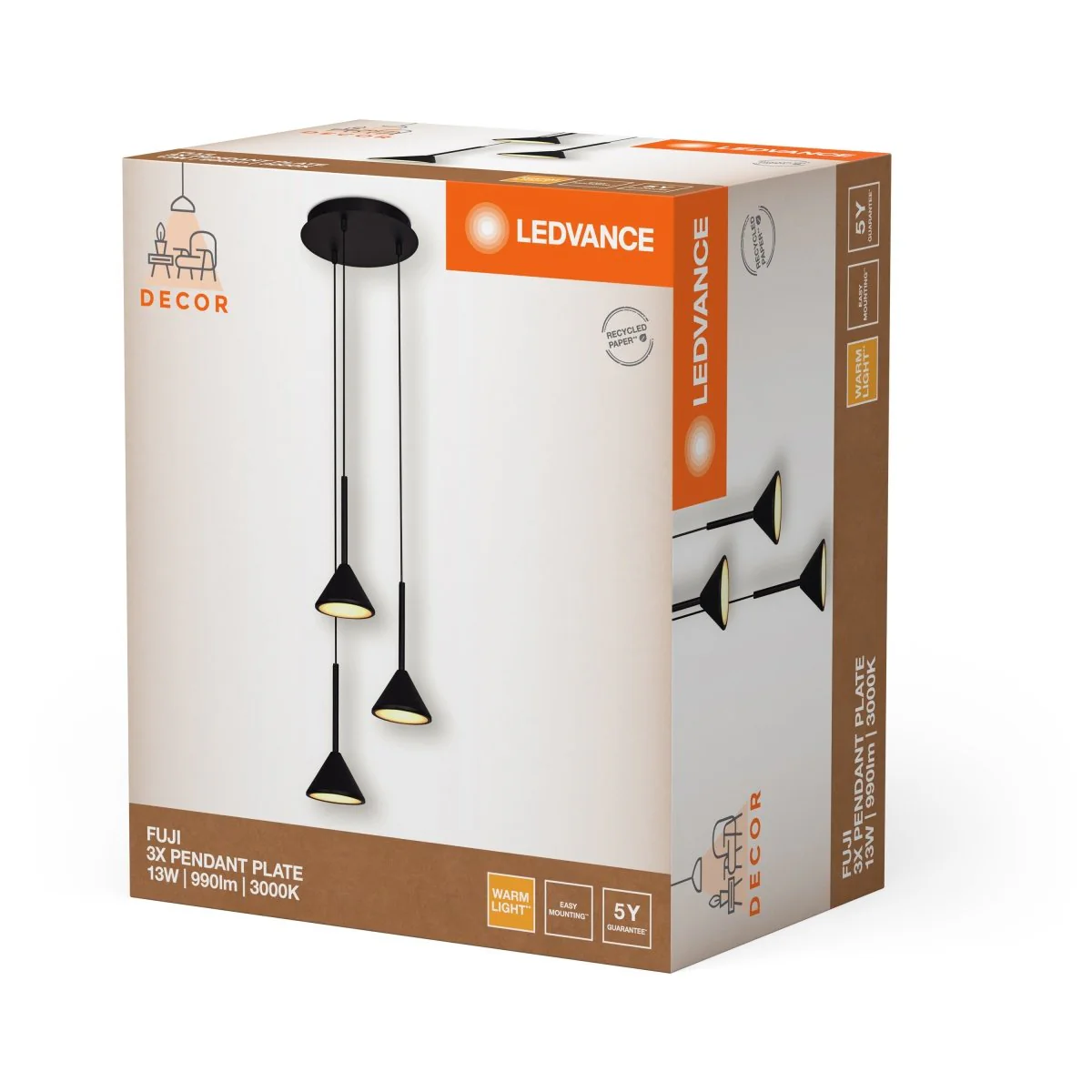 OSRAM Decor Fuji Wisząca 3× PL 13W 930 czarny - Image 2