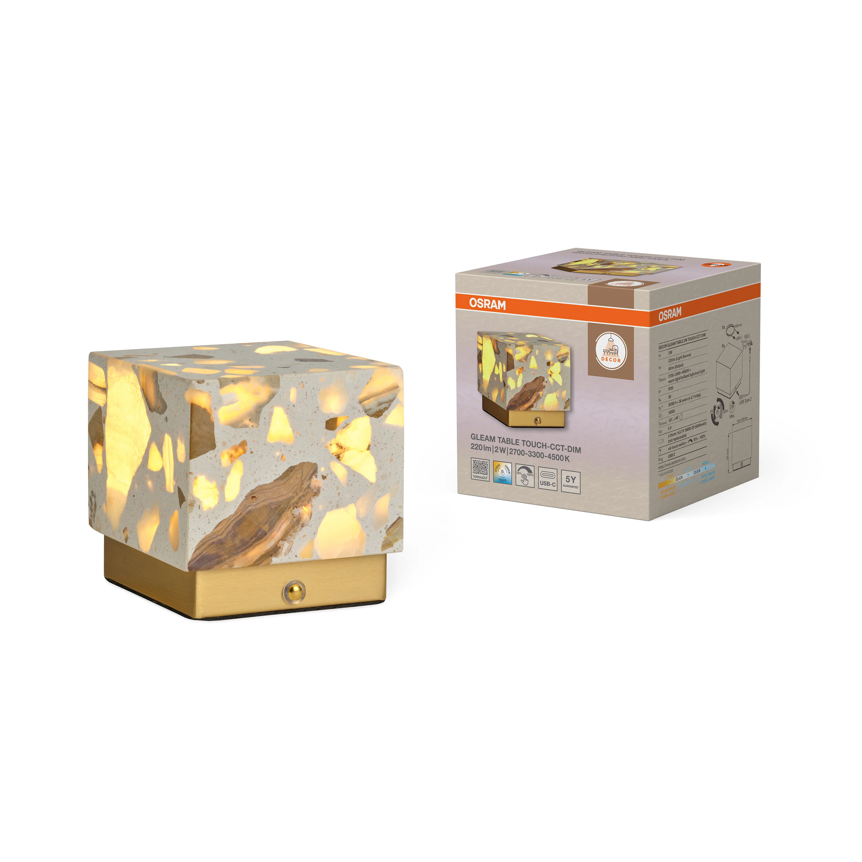 OSRAM Decor Gleam Lampa stołowa 2W Touch CCT DIM biała - Image 5