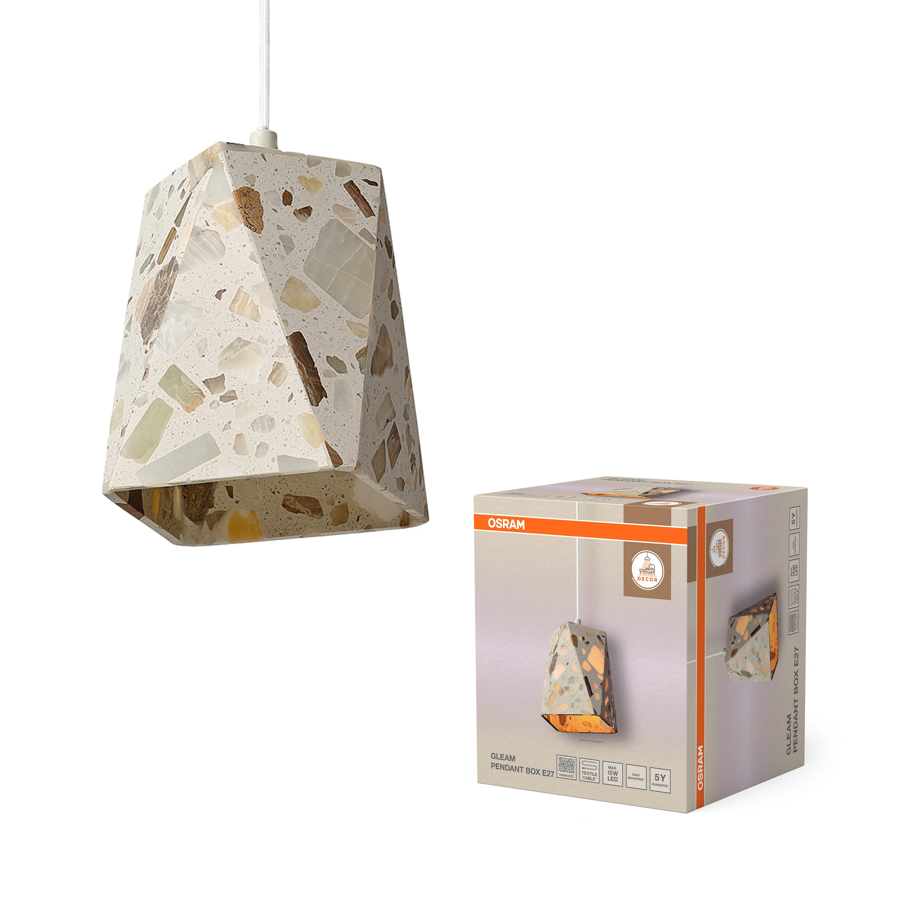 OSRAM Decor Gleam Wisząca Box E27 biały - Image 5