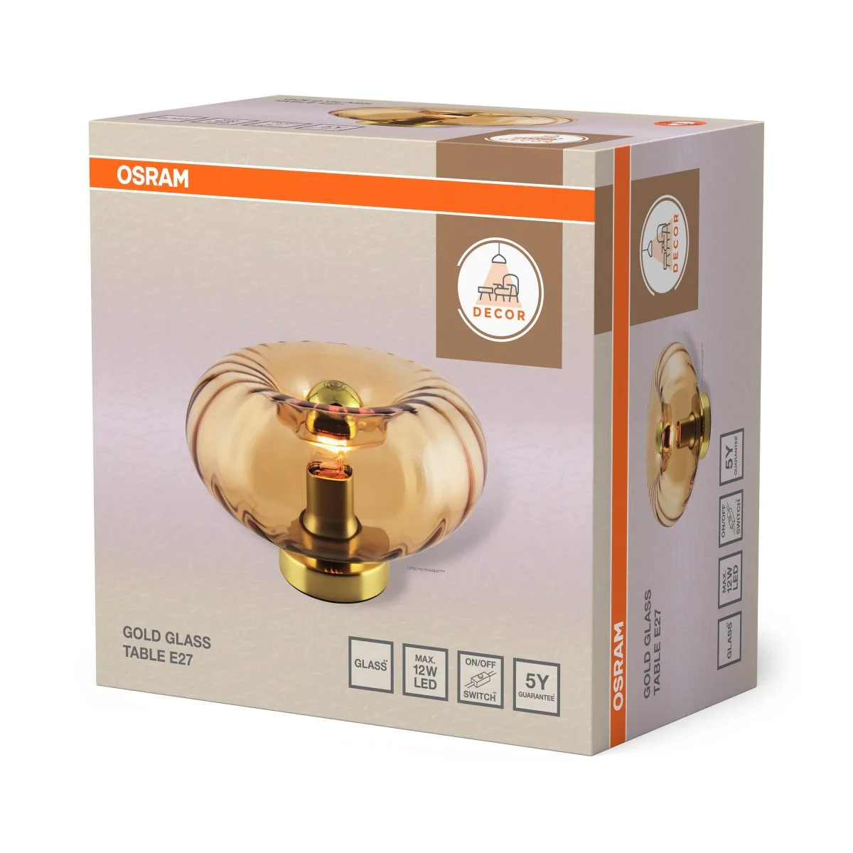 OSRAM Decor Gold Glass Lampa stołowa E27 złota - Image 2