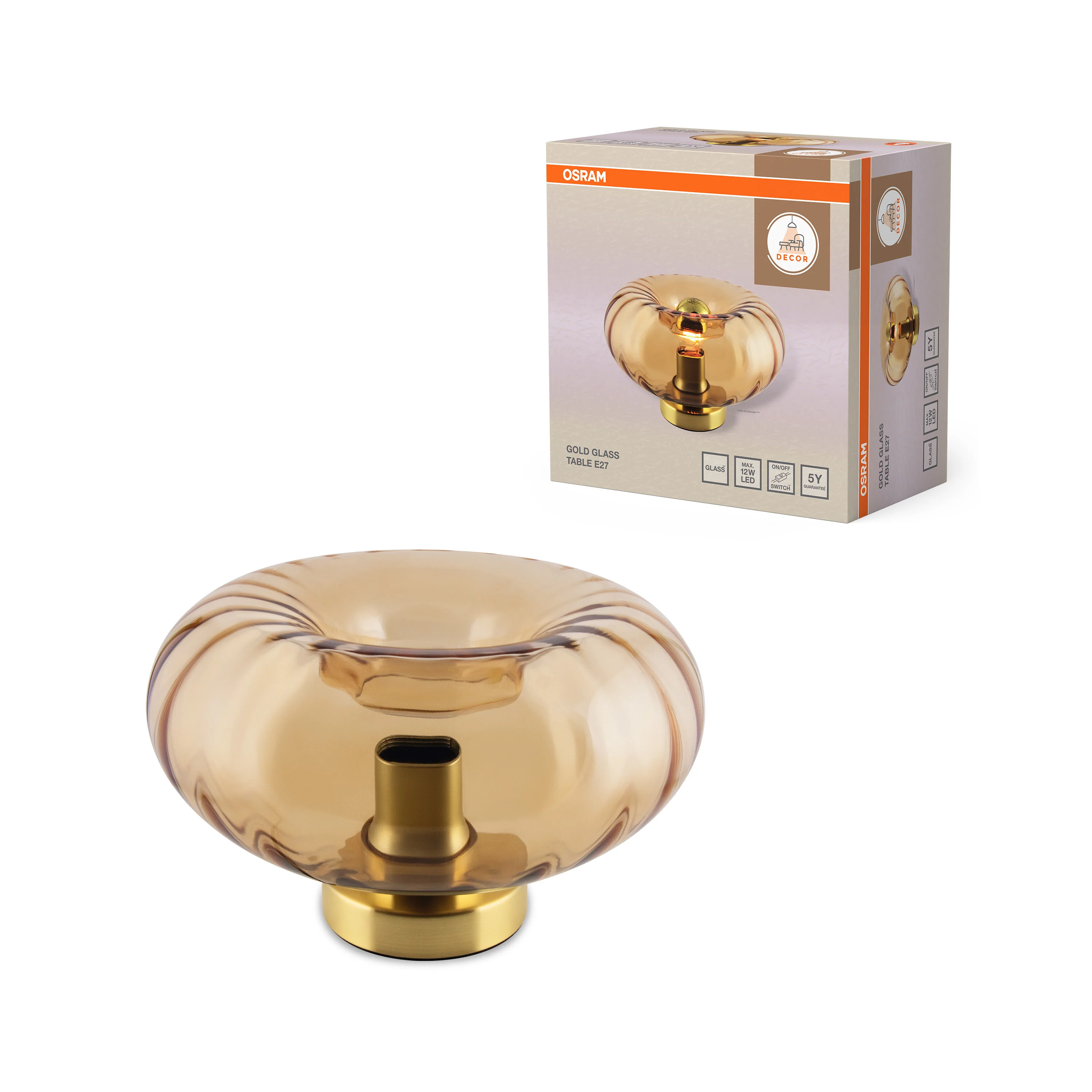 OSRAM Decor Gold Glass Lampa stołowa E27 złota - Image 5