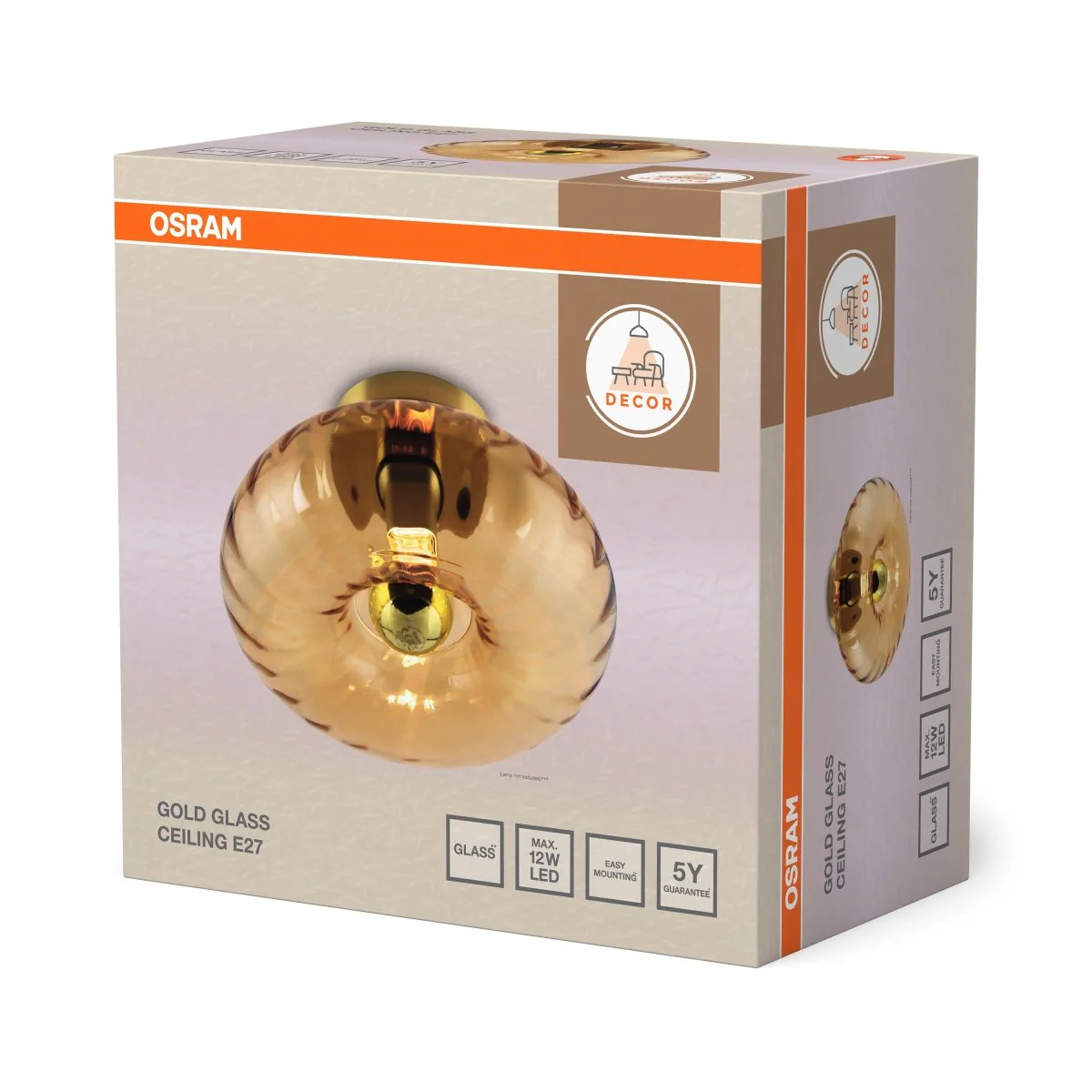 OSRAM Decor Gold Glass Plafon E27 złoty - Image 2