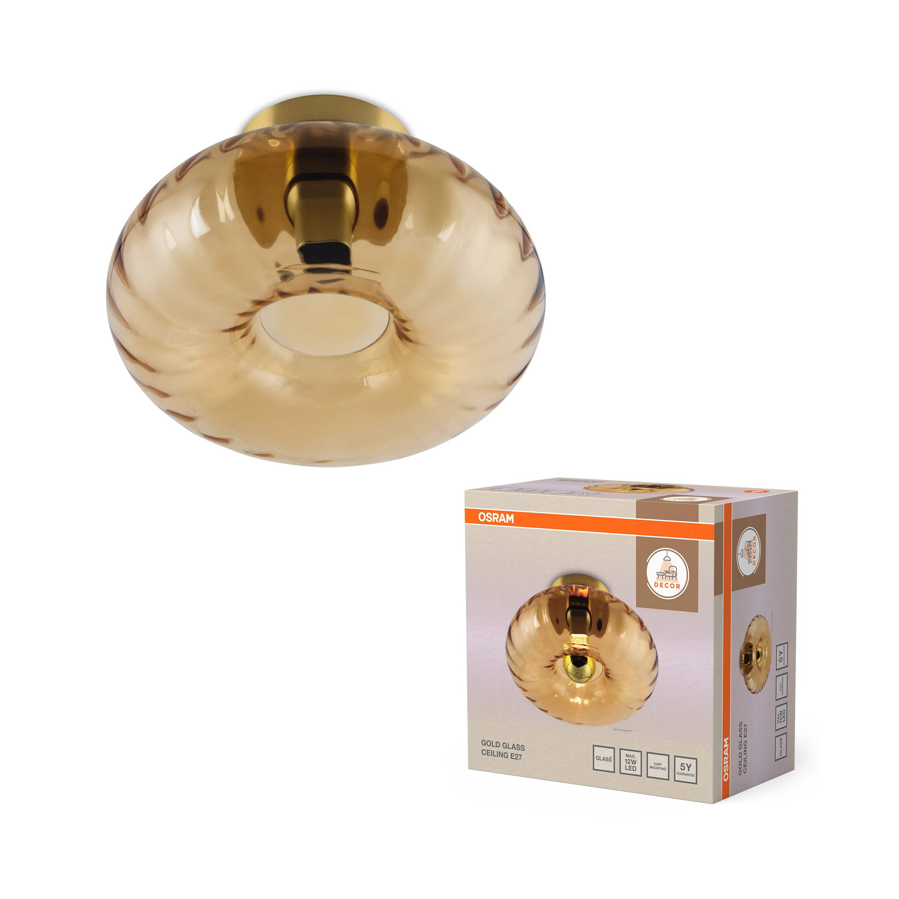 OSRAM Decor Gold Glass Plafon E27 złoty - Image 5