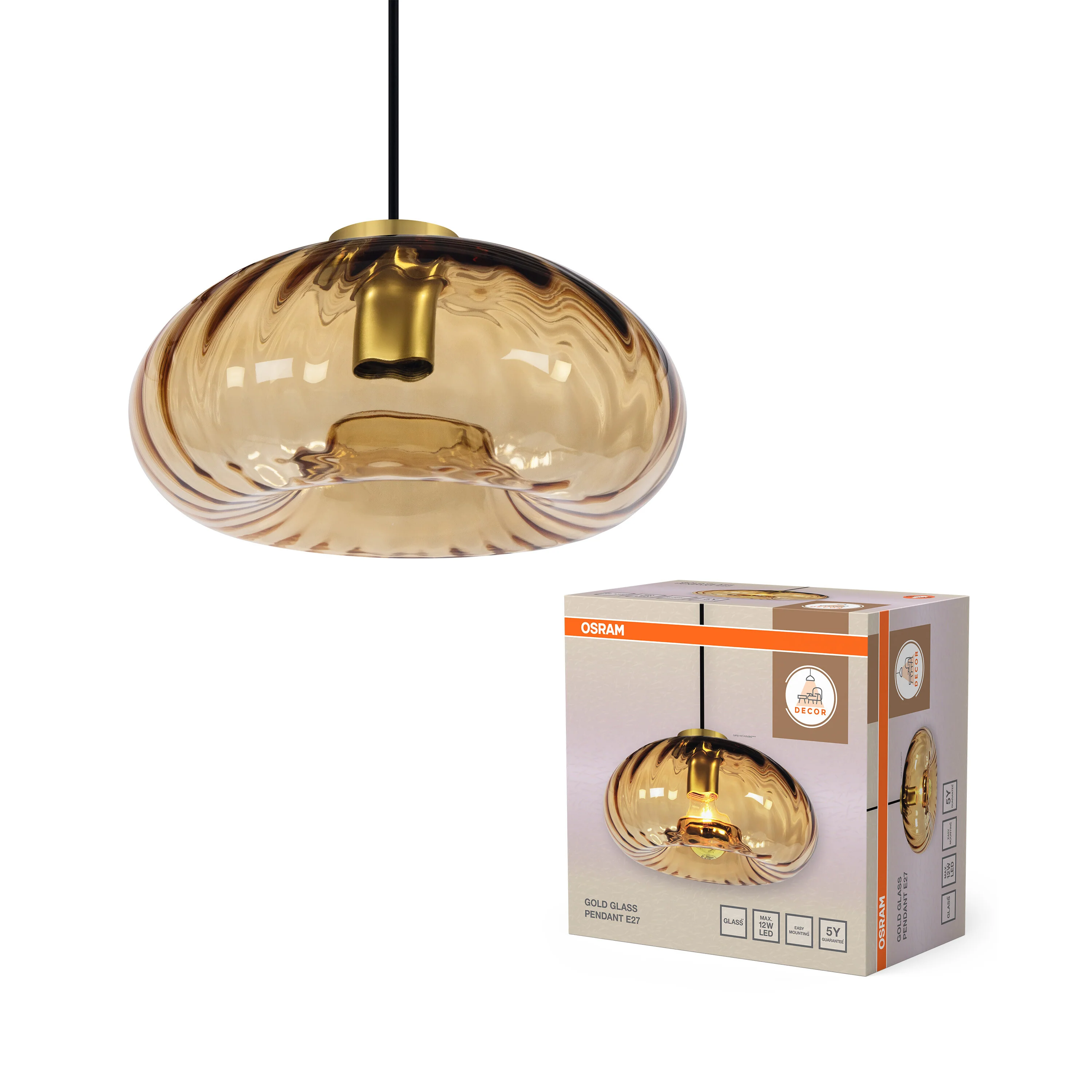 OSRAM Decor Gold Glass Wisząca E27 złoty - Image 5