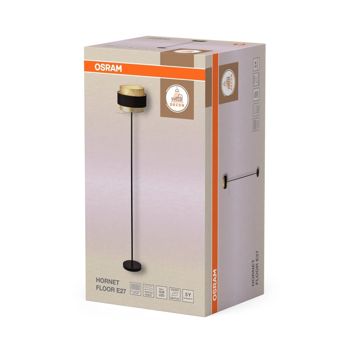OSRAM Decor Hornet Lampa stojąca 1xE27 czarna - Image 2