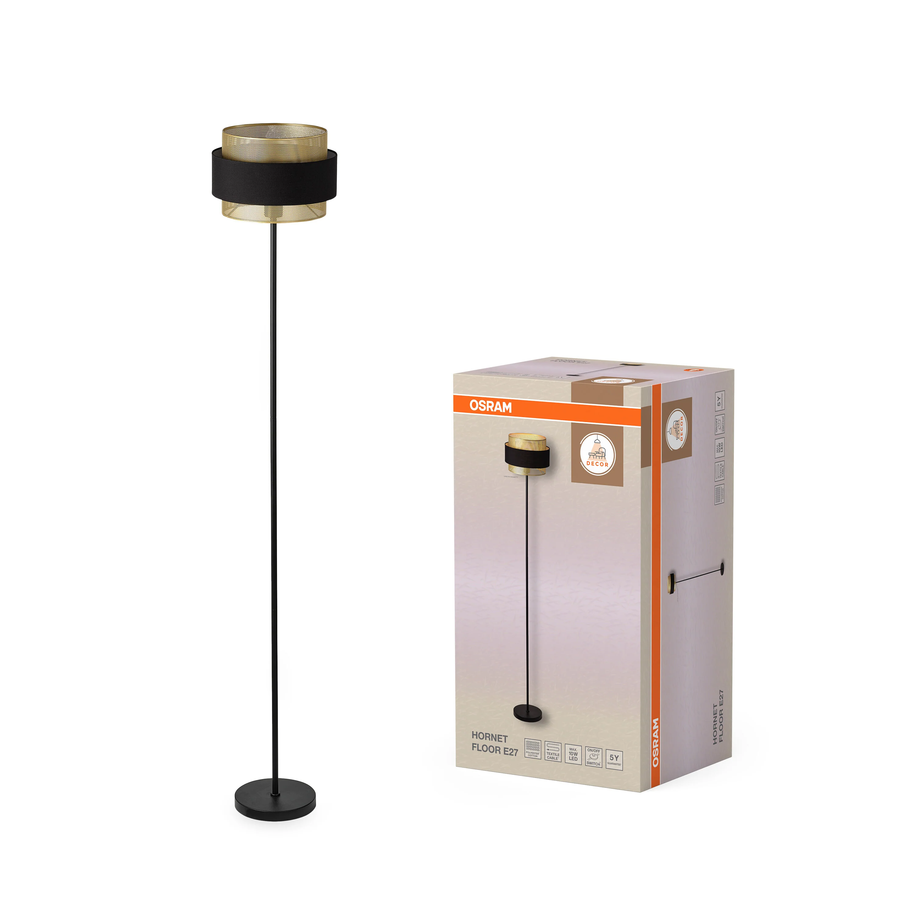 OSRAM Decor Hornet Lampa stojąca 1xE27 czarna - Image 5