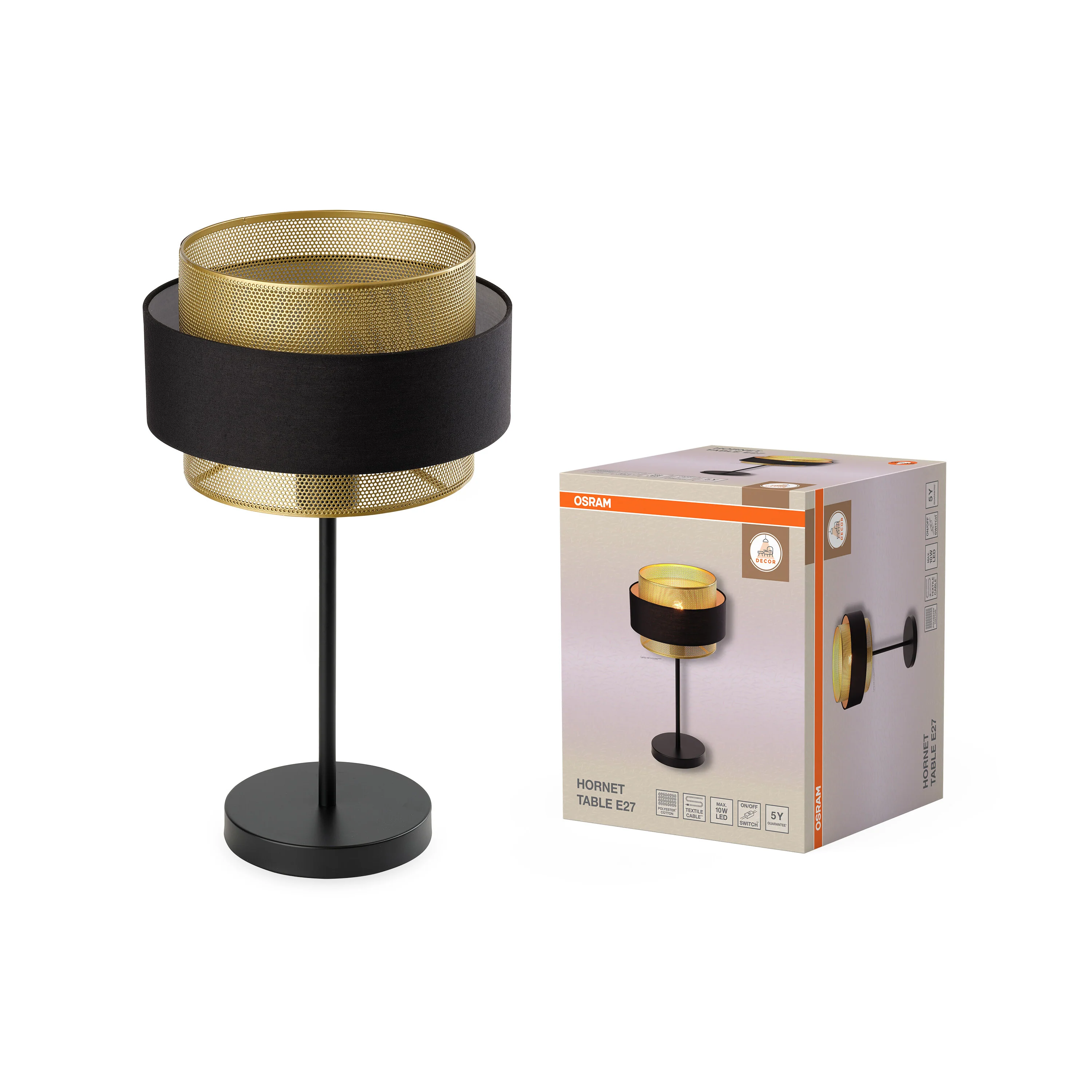 OSRAM Decor Hornet Lampa stołowa 1xE27 czarna - Image 5