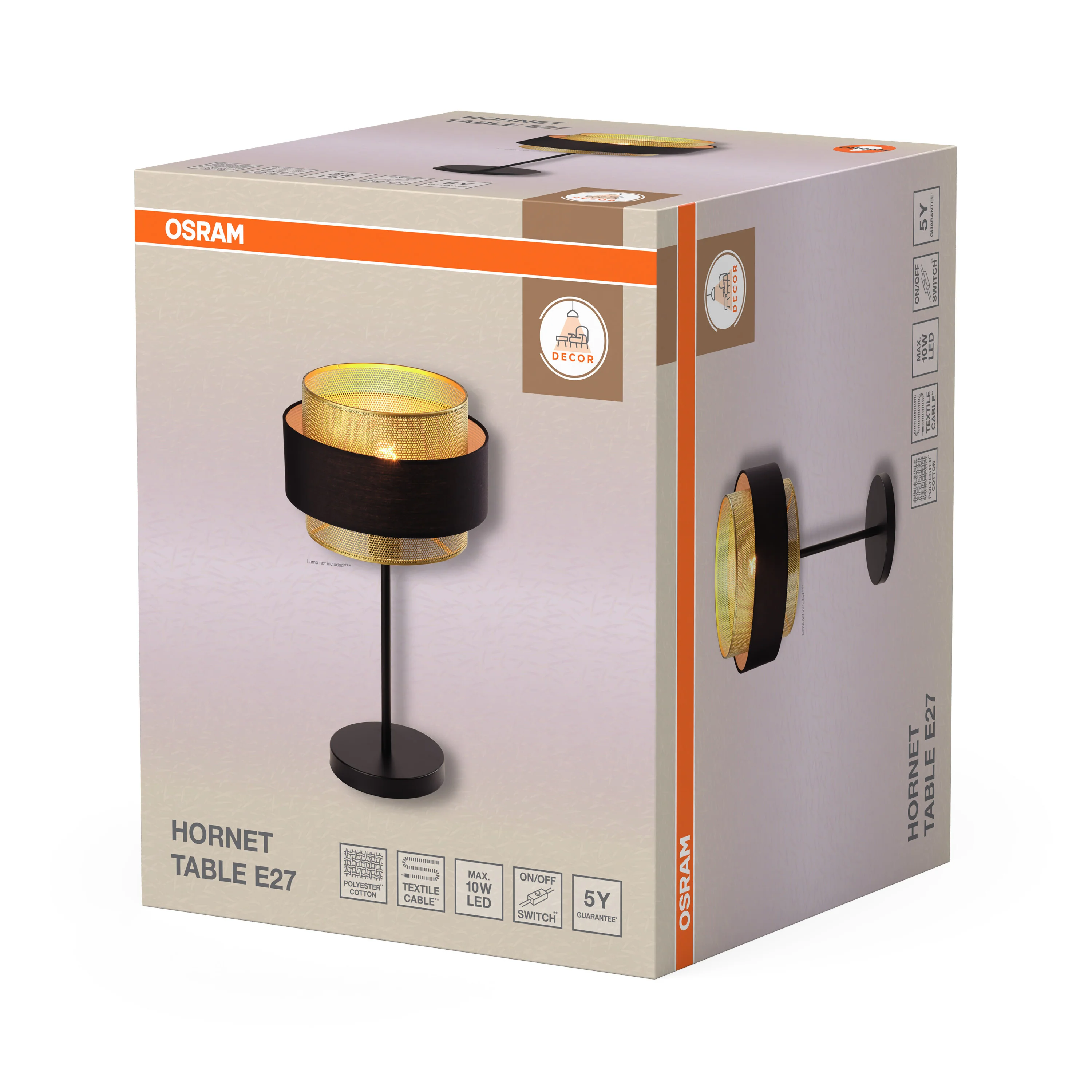 OSRAM Decor Hornet Lampa stołowa 1xE27 czarna - Image 6