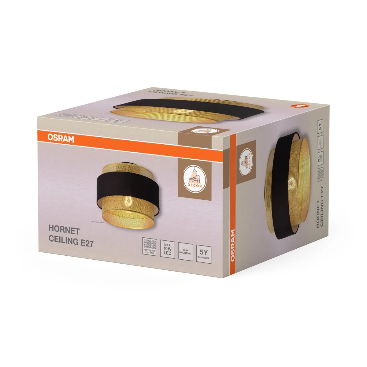 OSRAM Decor Hornet Plafon 1xE27 czarny - Image 2