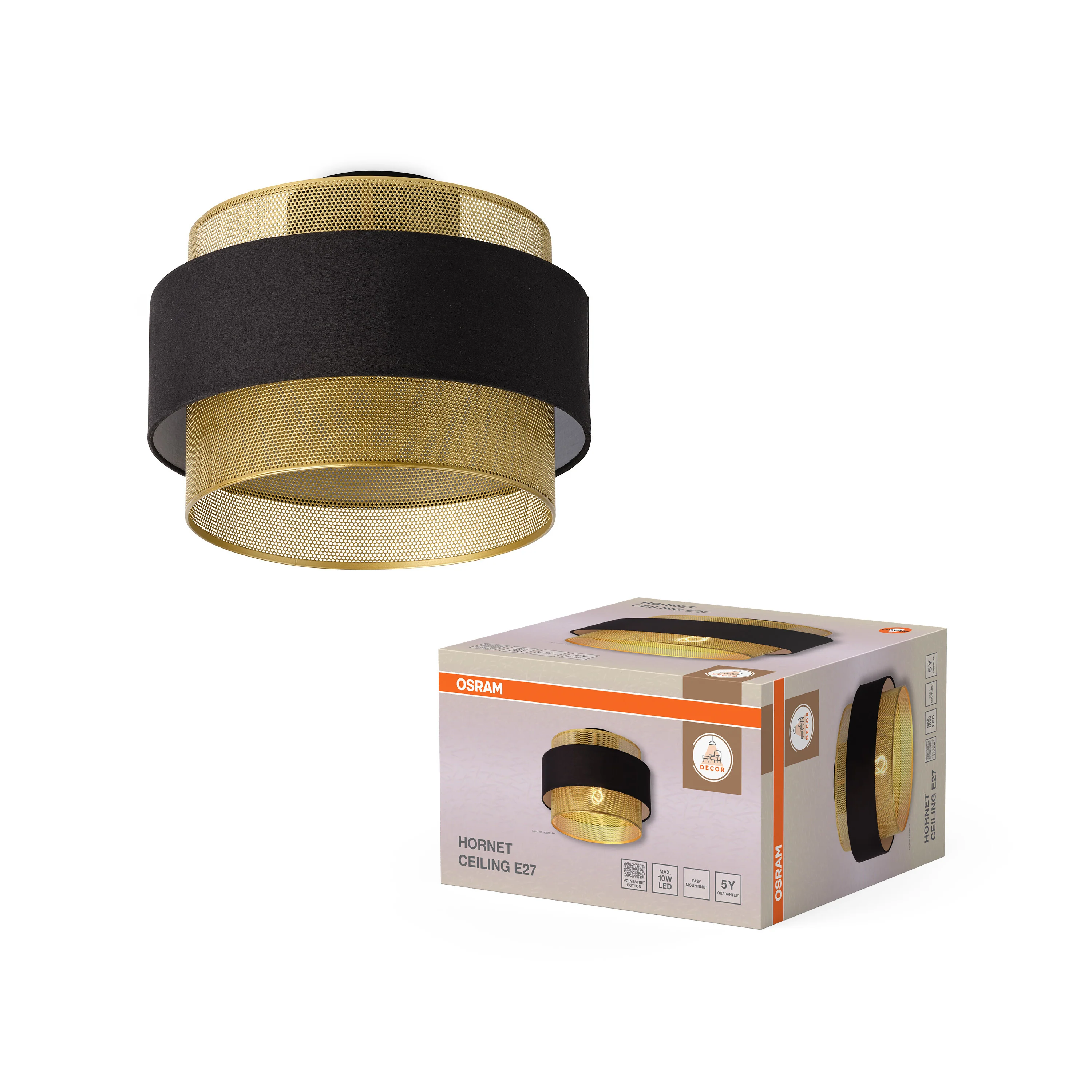 OSRAM Decor Hornet Plafon 1xE27 czarny - Image 5