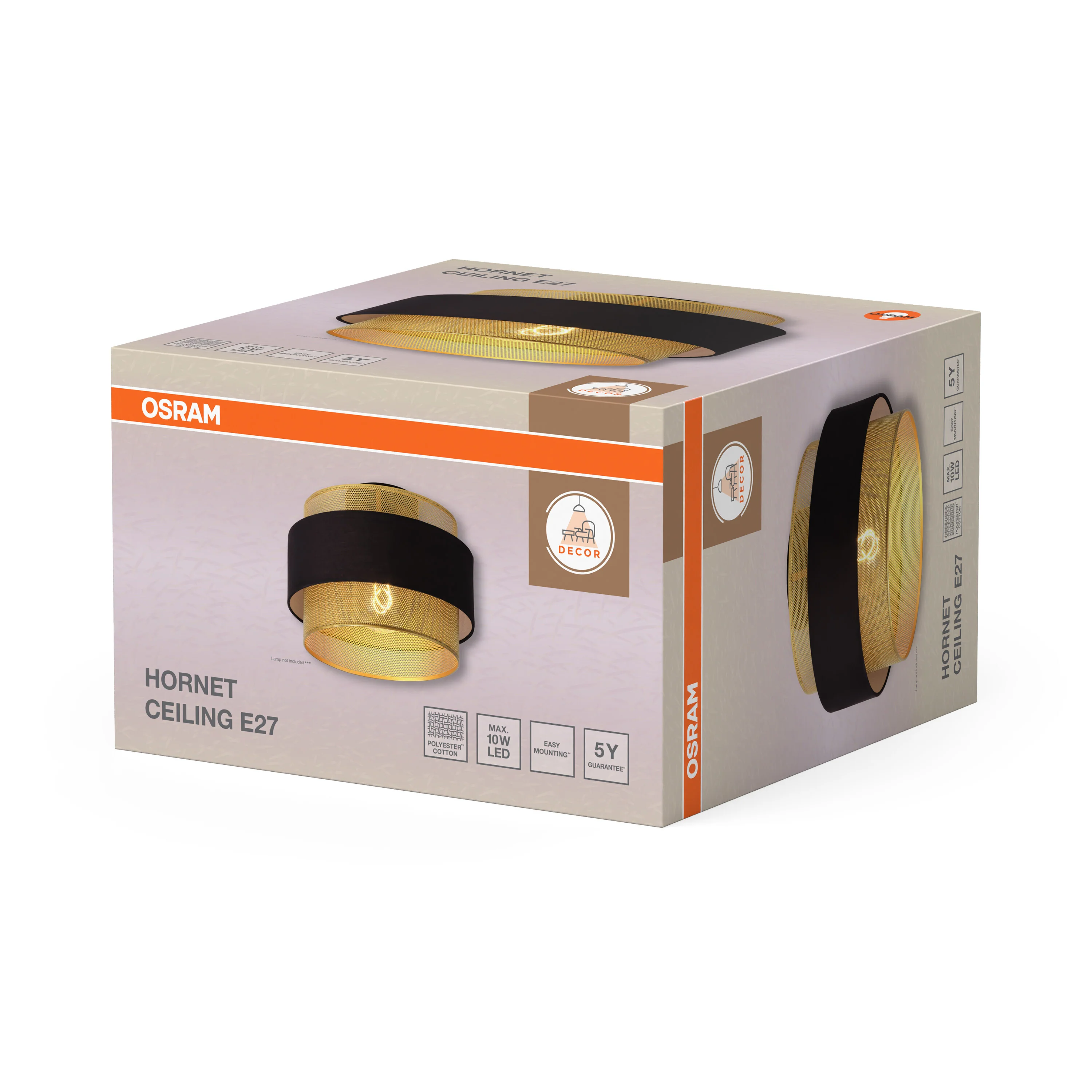 OSRAM Decor Hornet Plafon 1xE27 czarny - Image 6