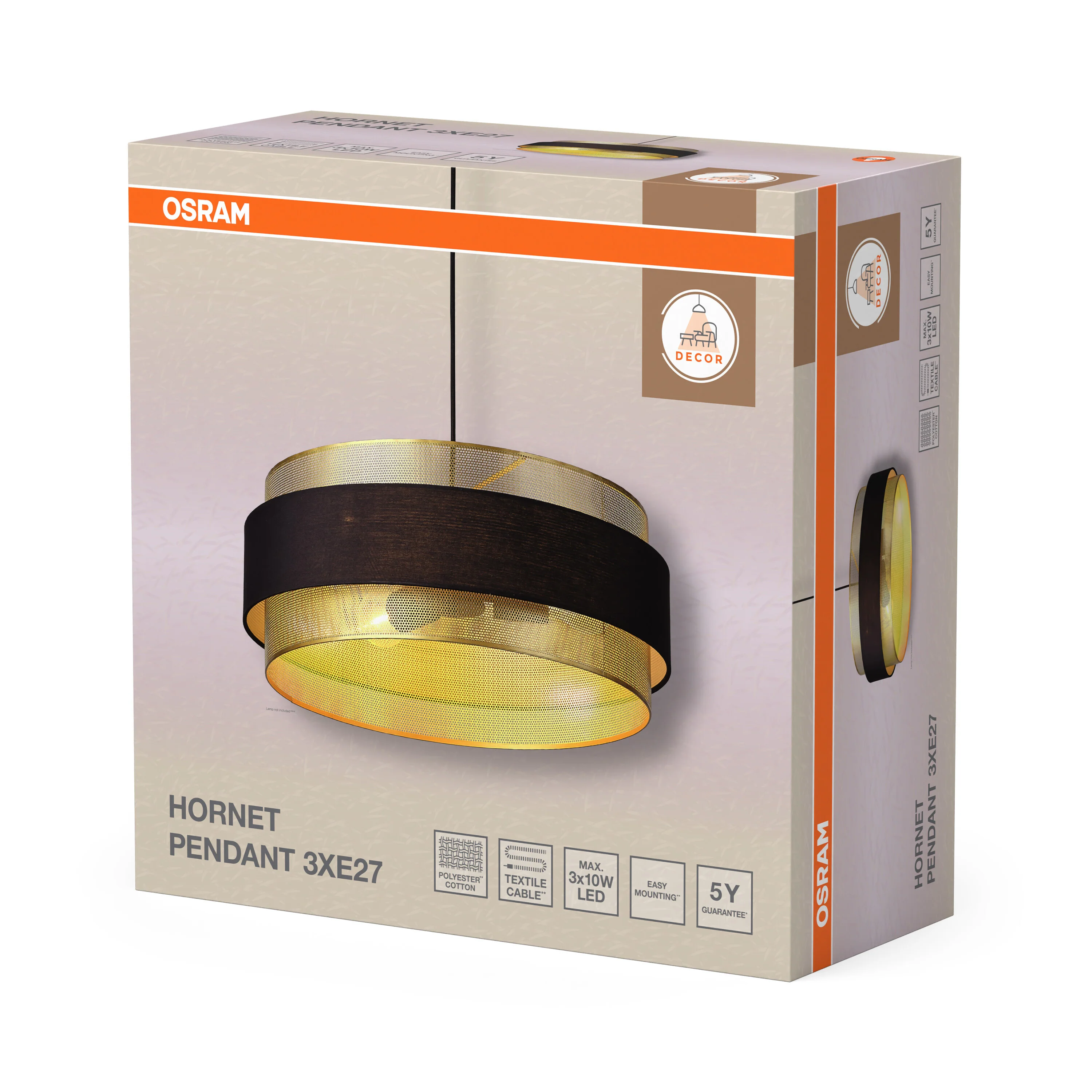 OSRAM Decor Hornet Wisząca 3xE27 czarny - Image 6