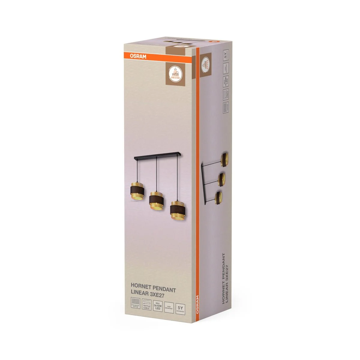 OSRAM Decor Hornet Wisząca liniowy 3xE27 czarny - Image 2