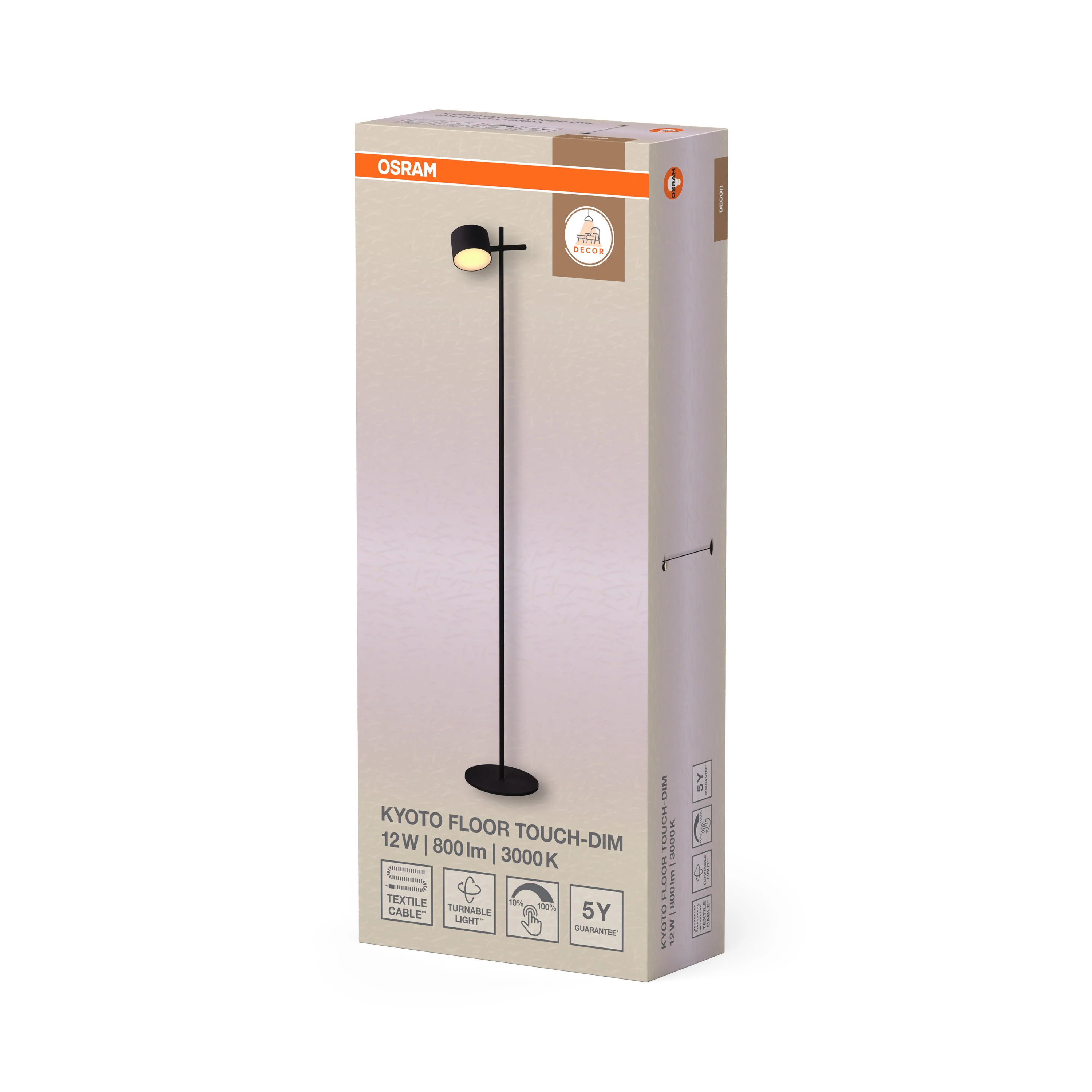 OSRAM Decor Kyoto Lampa stojąca 12W 930 Touch DIM czarna - Image 6