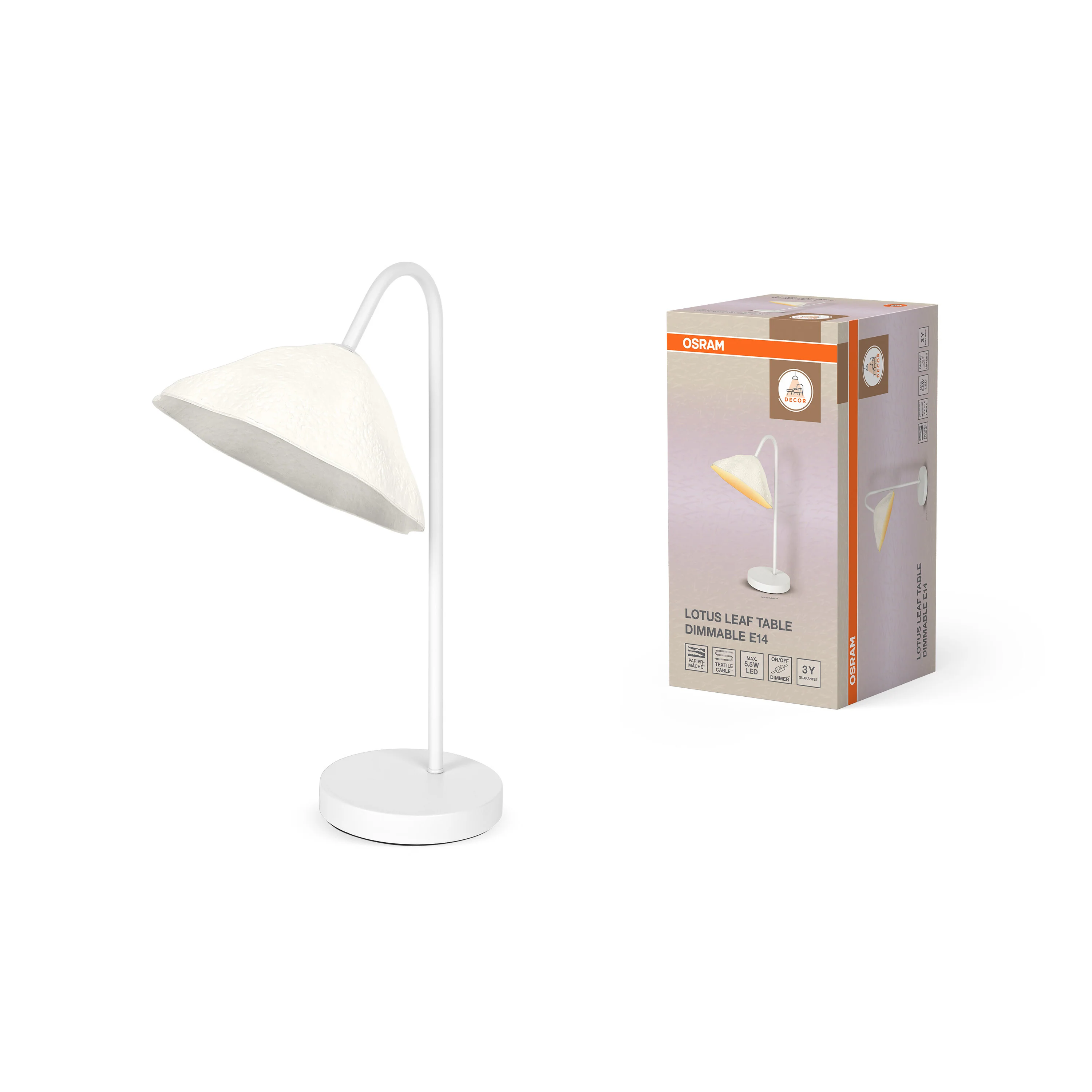 OSRAM Decor Lotus Leaf Lampa stołowa E14 DIM  biała - Image 5