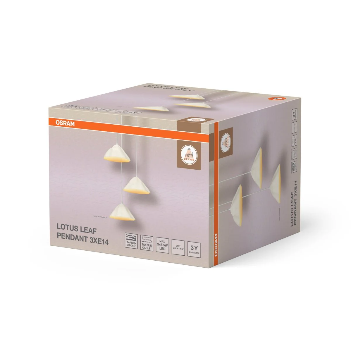 OSRAM Decor Lotus Leaf Wisząca 3xE14 biały - Image 2