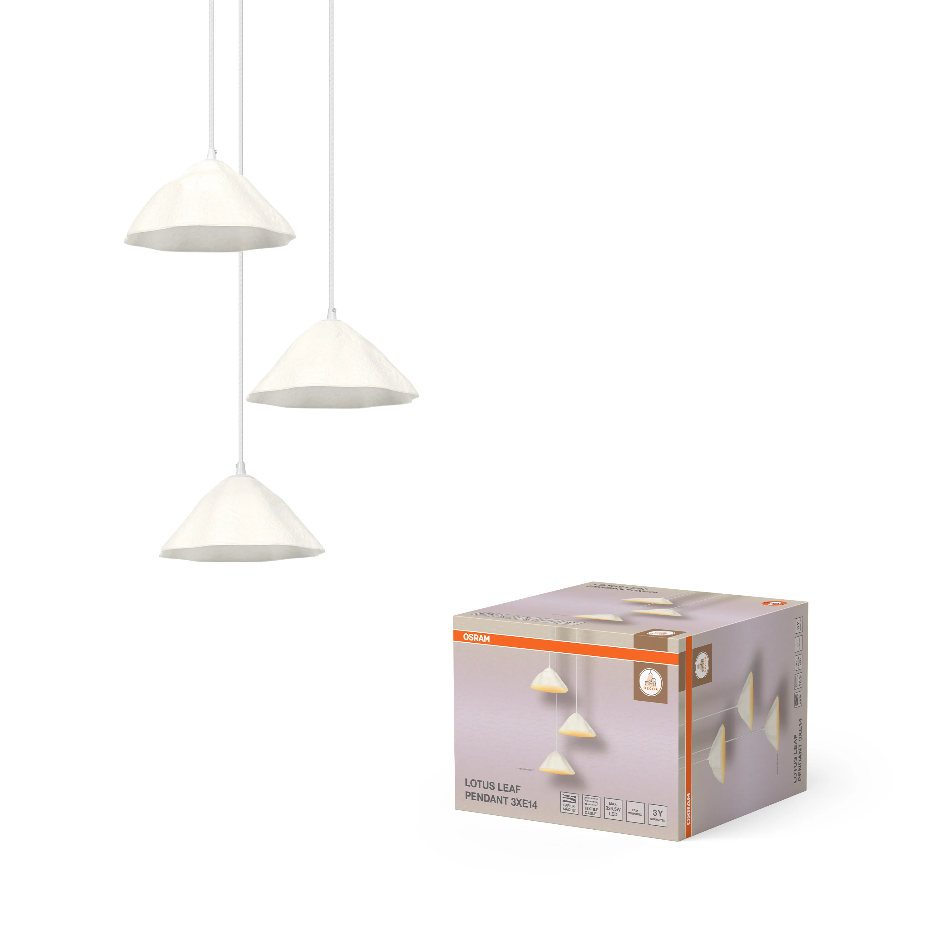 OSRAM Decor Lotus Leaf Wisząca 3xE14 biały - Image 5