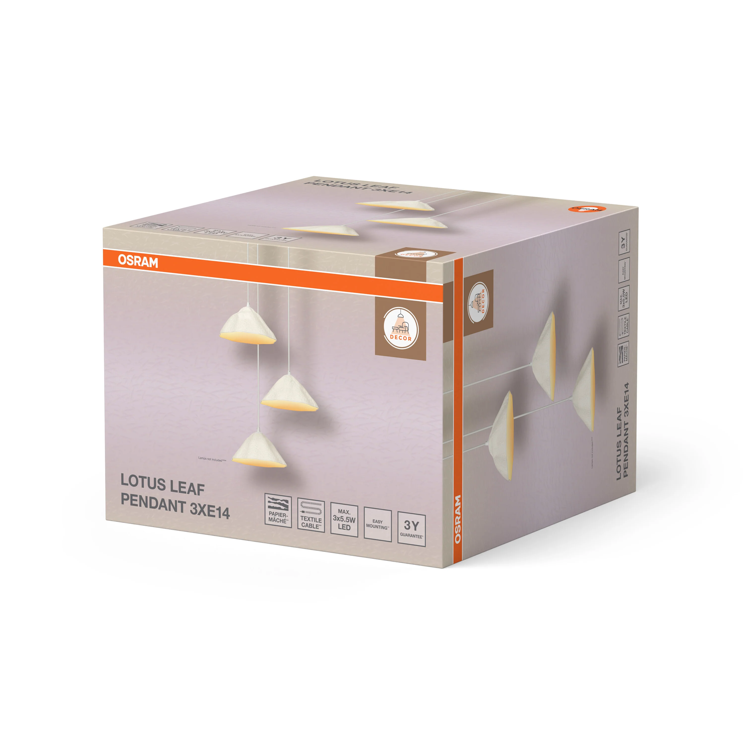 OSRAM Decor Lotus Leaf Wisząca 3xE14 biały - Image 6