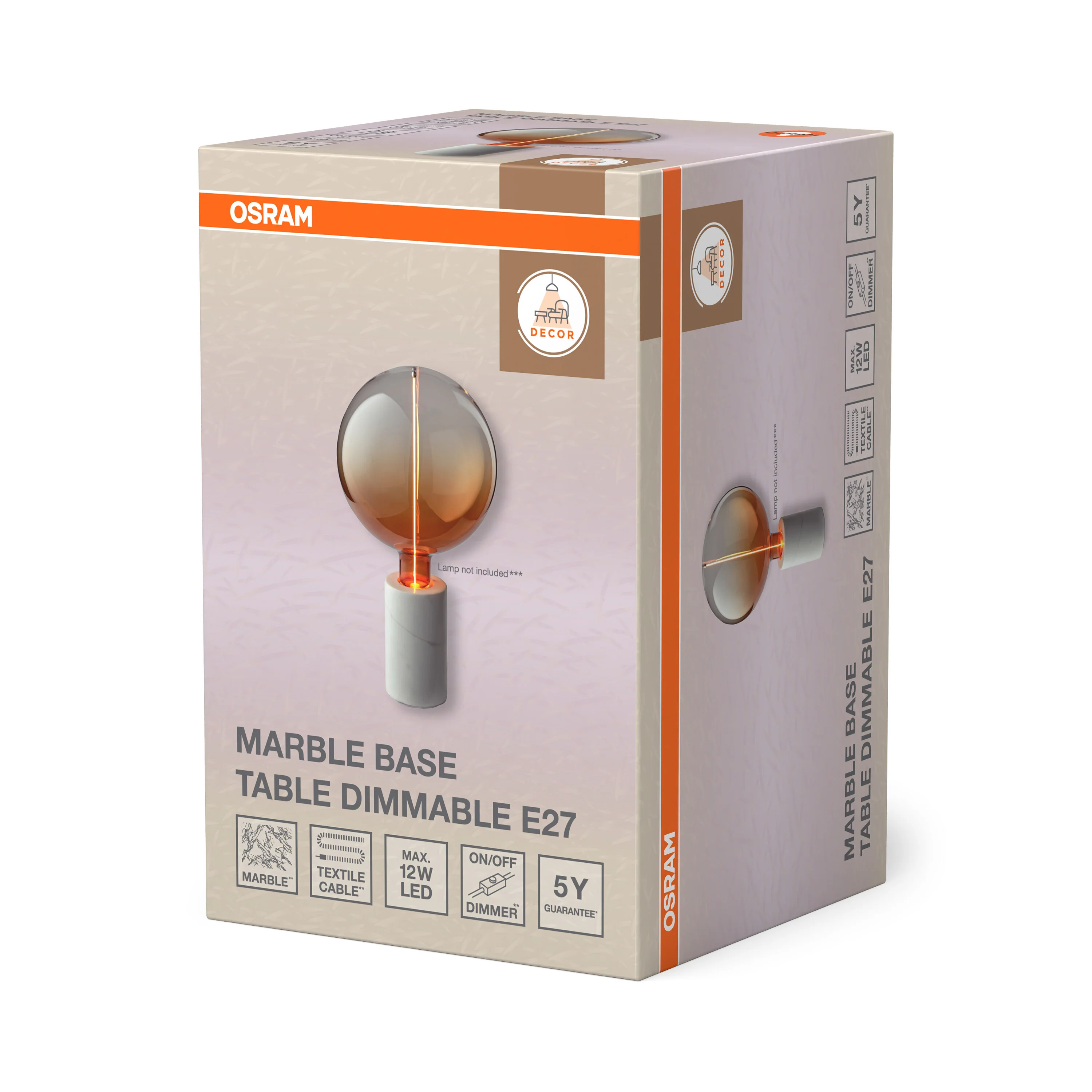 OSRAM Decor Marble Base Lampa stołowa DIM E27 biała - Image 6