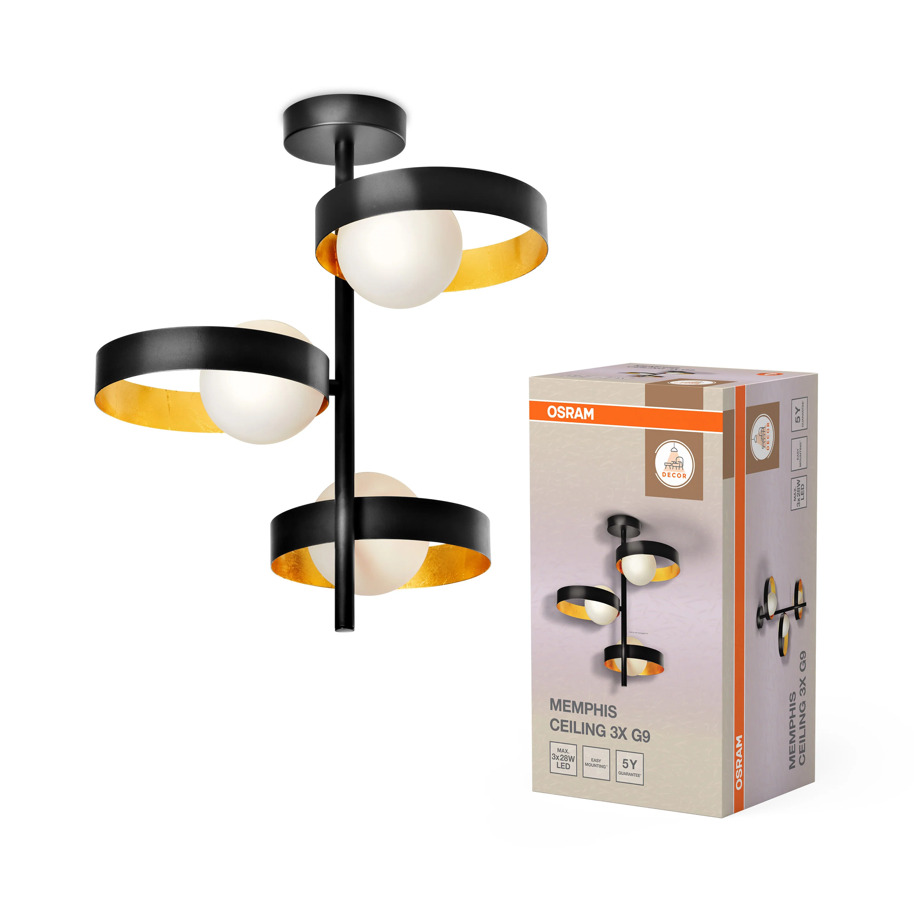 OSRAM Decor Memphis Plafon 3 x G9 - Image 6
