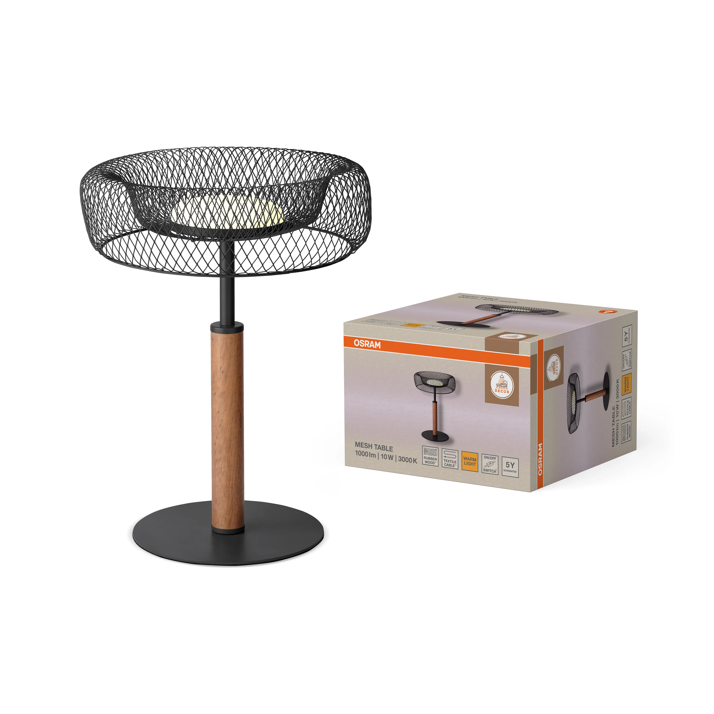 OSRAM Decor Mesh Lampa stołowa 10W 830 czarna - Image 5