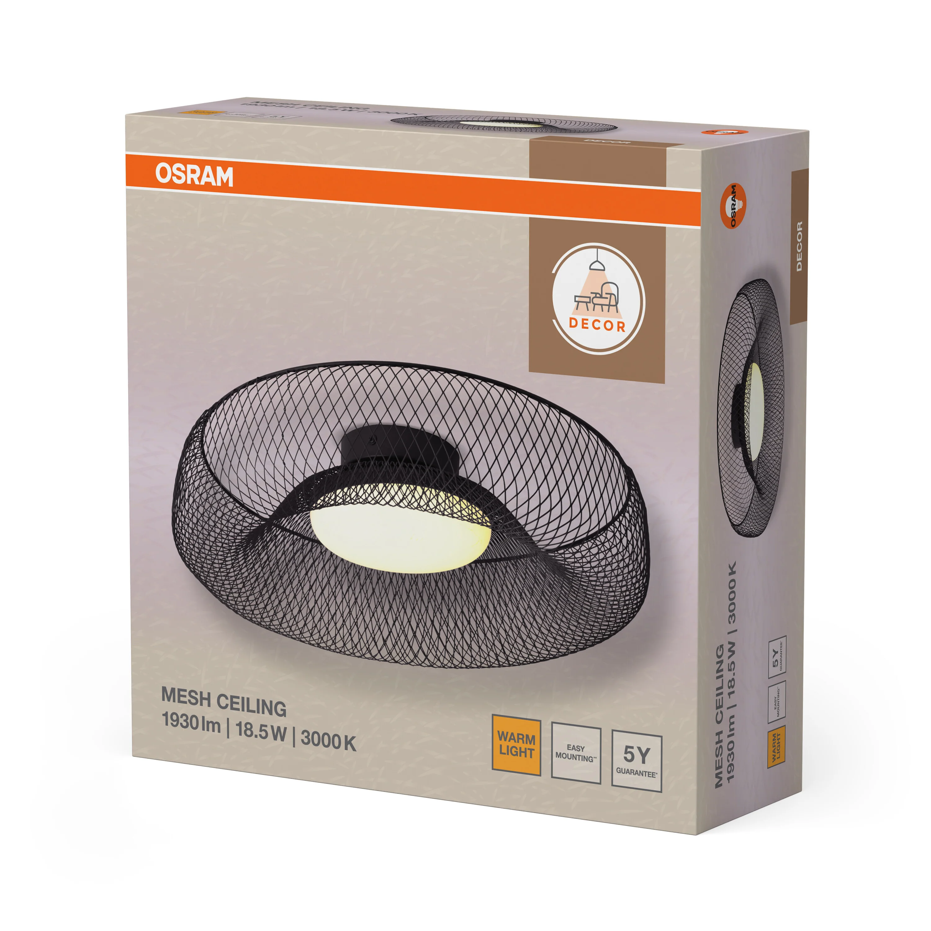 OSRAM Decor Mesh Plafon 18.5W 830 czarny - Image 6