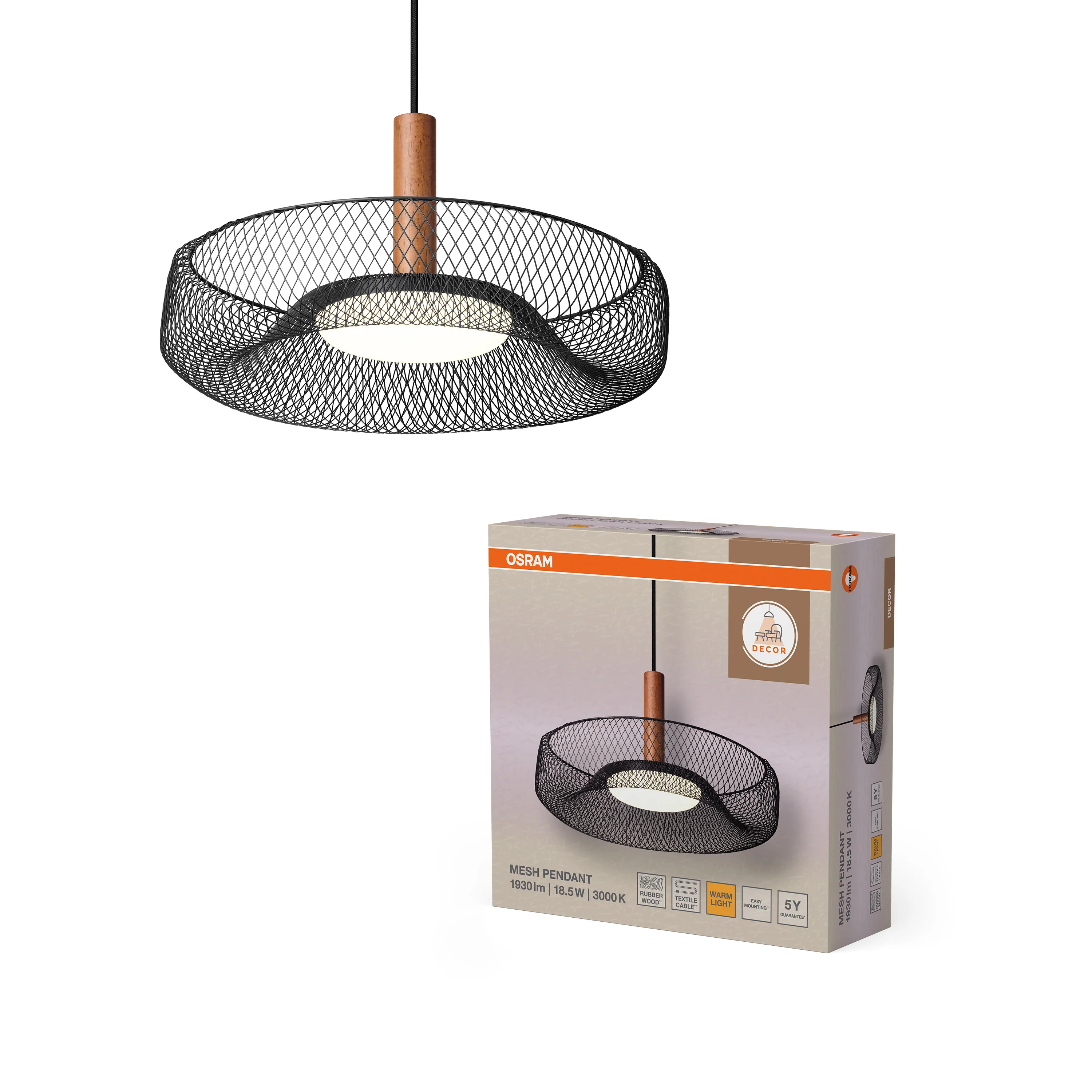 OSRAM Decor Mesh Wisząca 18.5W 830 czarny - Image 5
