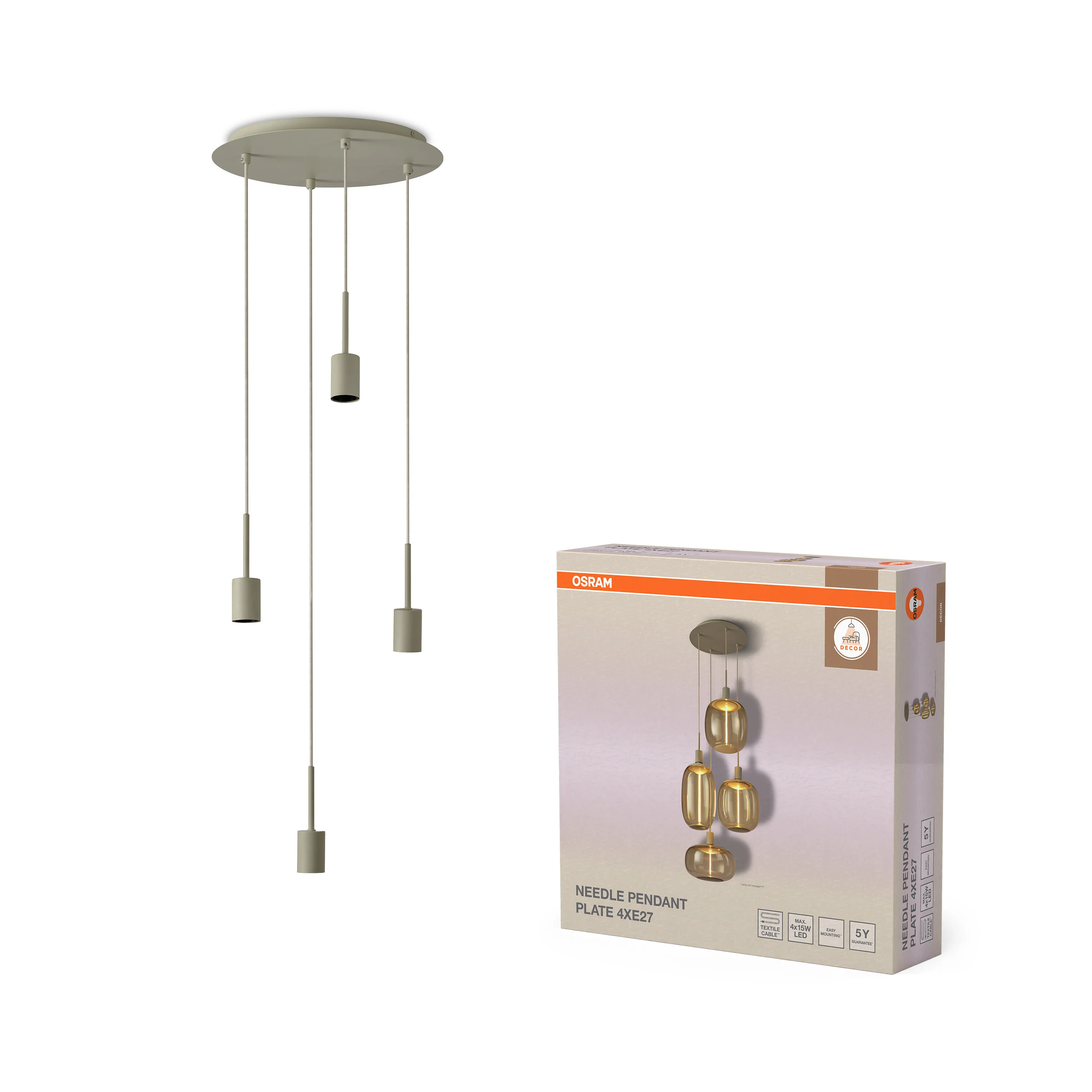 OSRAM Decor Needle Wisząca talerzowy 4xE27 beżowy - Image 5