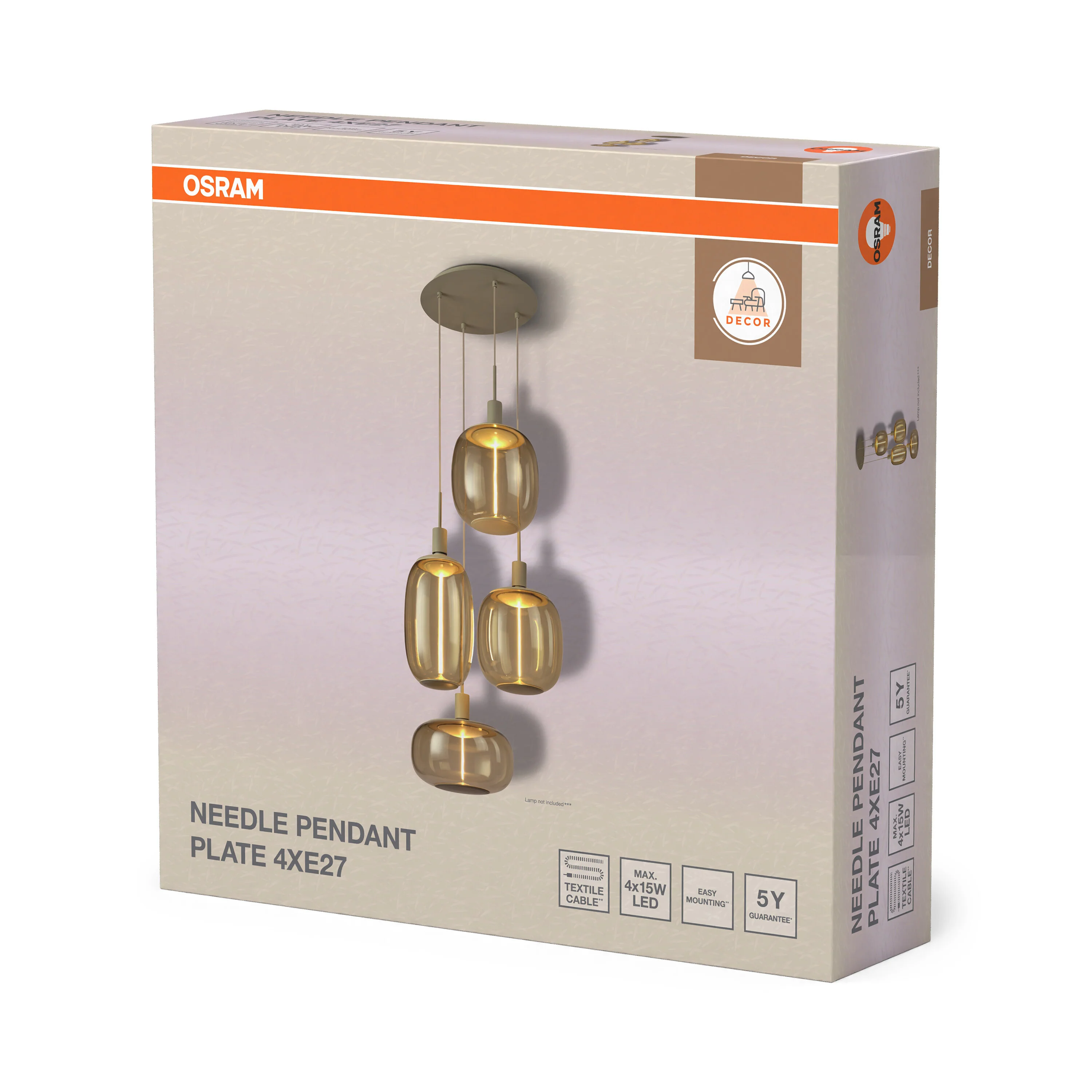 OSRAM Decor Needle Wisząca talerzowy 4xE27 beżowy - Image 6
