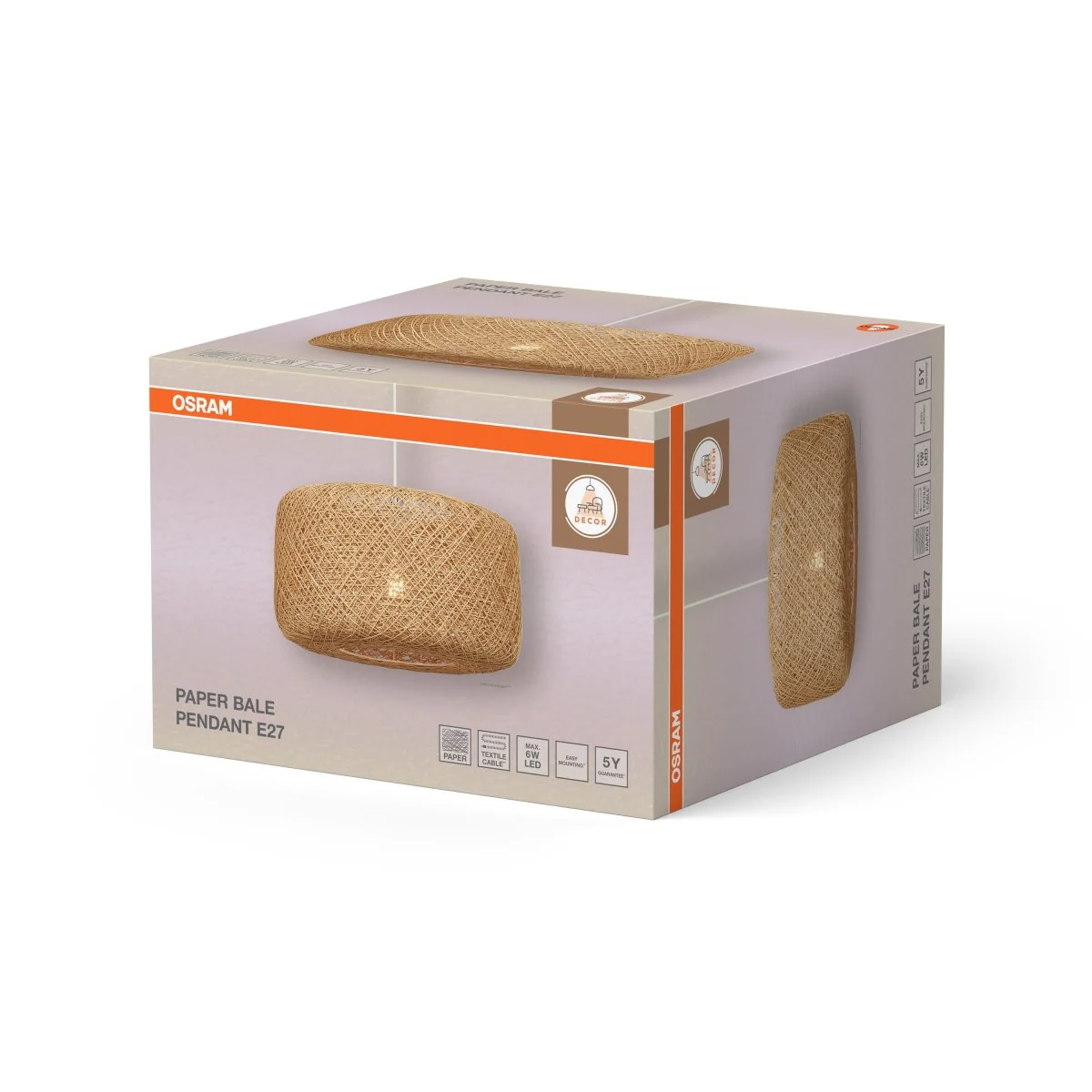 OSRAM Decor Paper Bale Wisząca E27 beżowy - Image 2