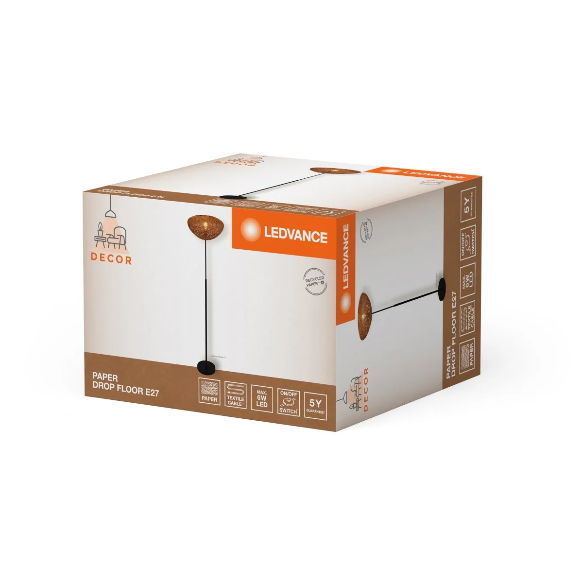 OSRAM Decor Paper Drop lampa stojąca 1xE27 beżowa - Image 2