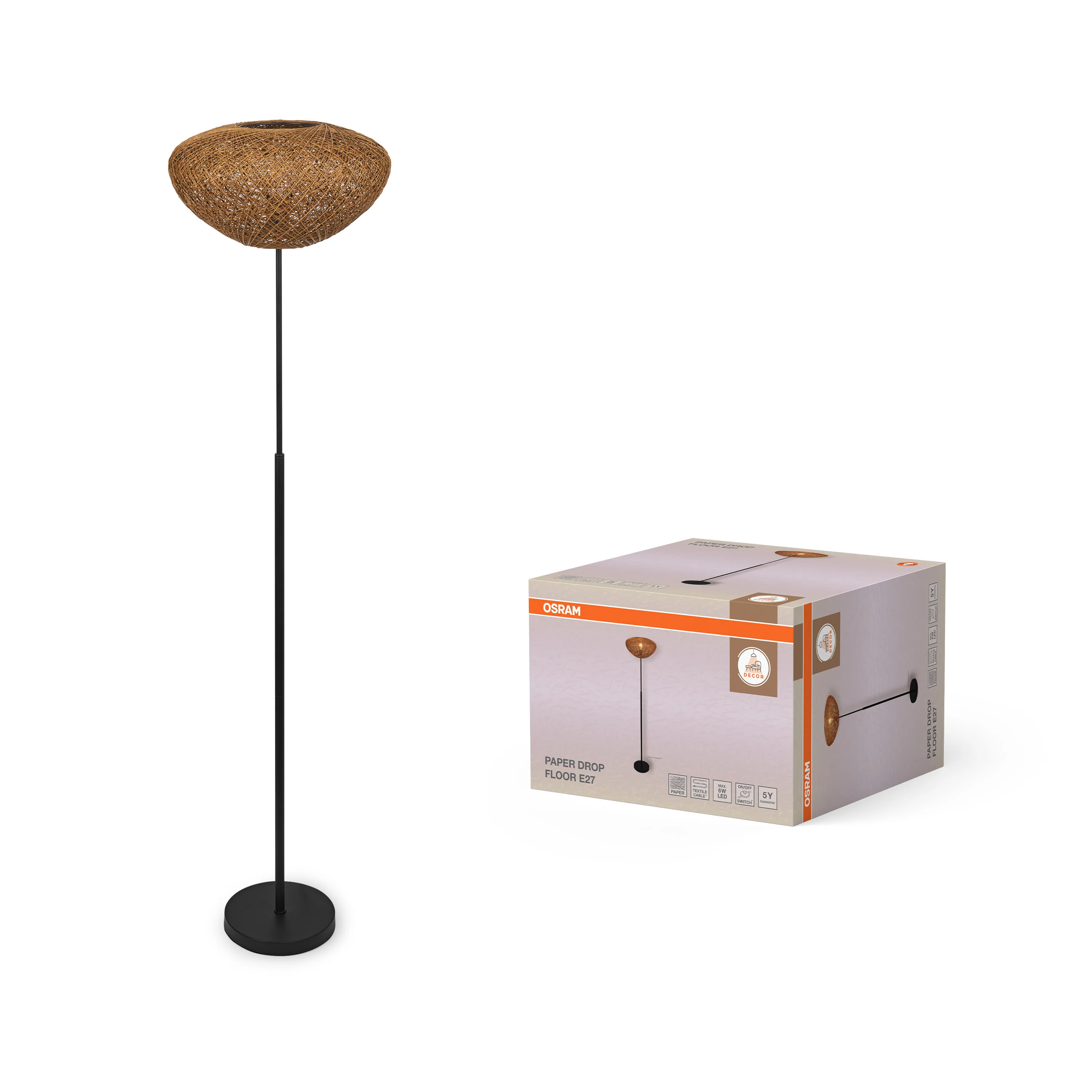 OSRAM Decor Paper Drop Lampa stojąca E27 beżowa - Image 5