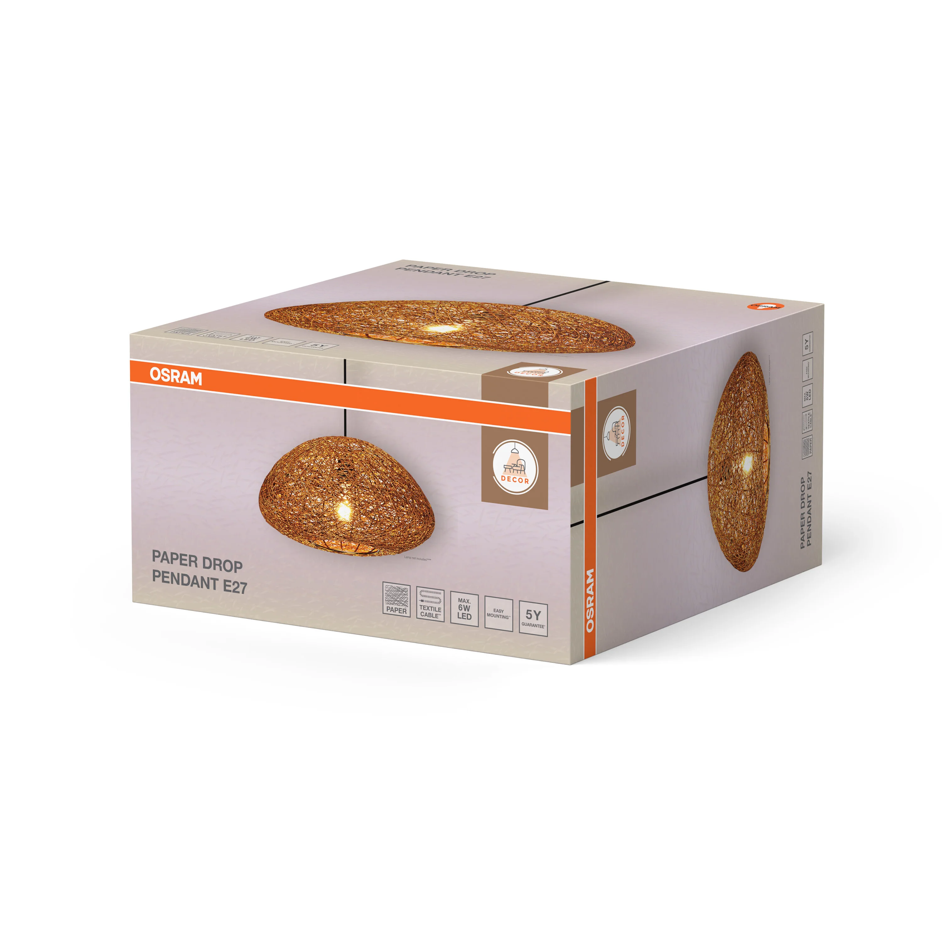 OSRAM Decor Paper Drop Wisząca E27 beżowy - Image 6